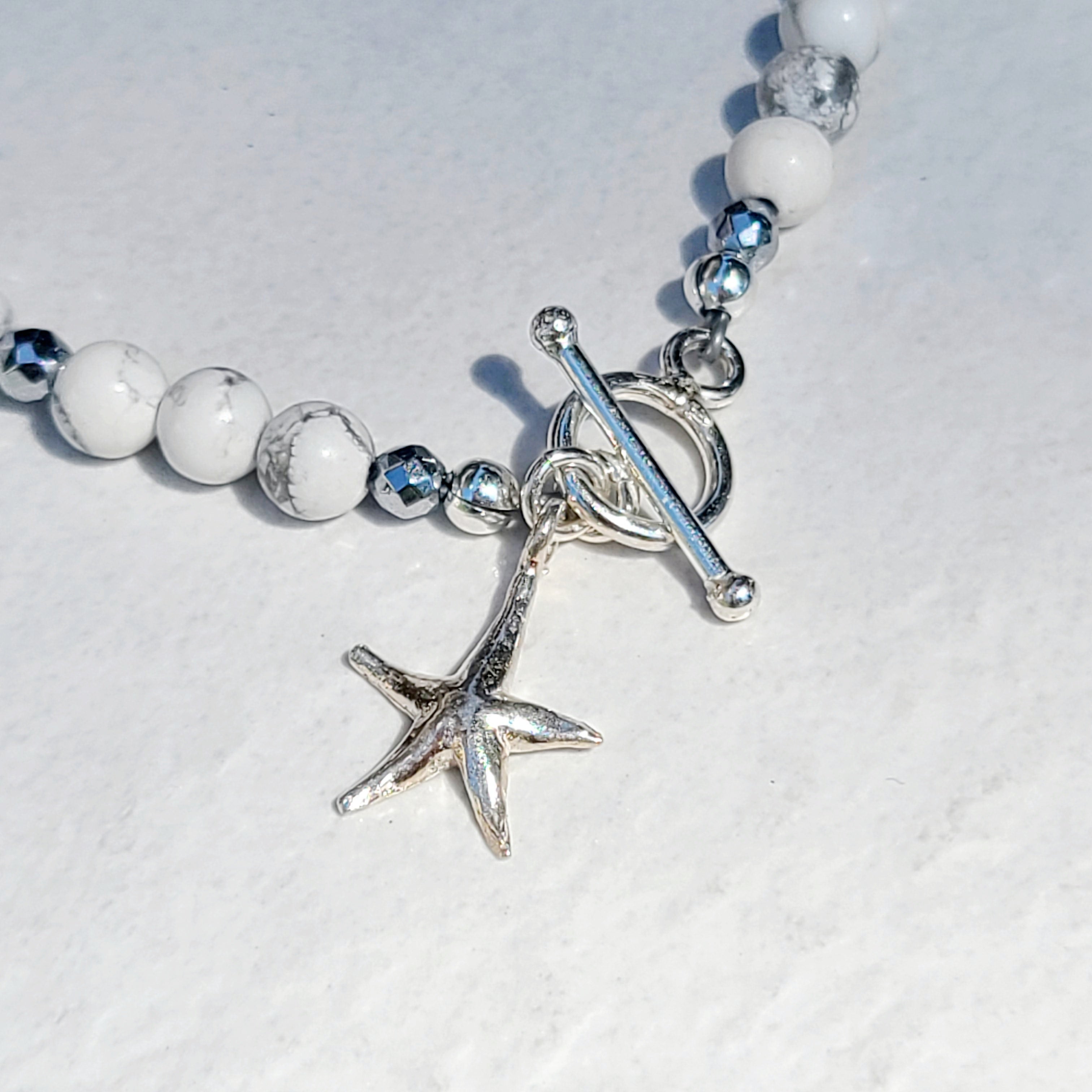 Howlite Toggle Bracelet with Starfish