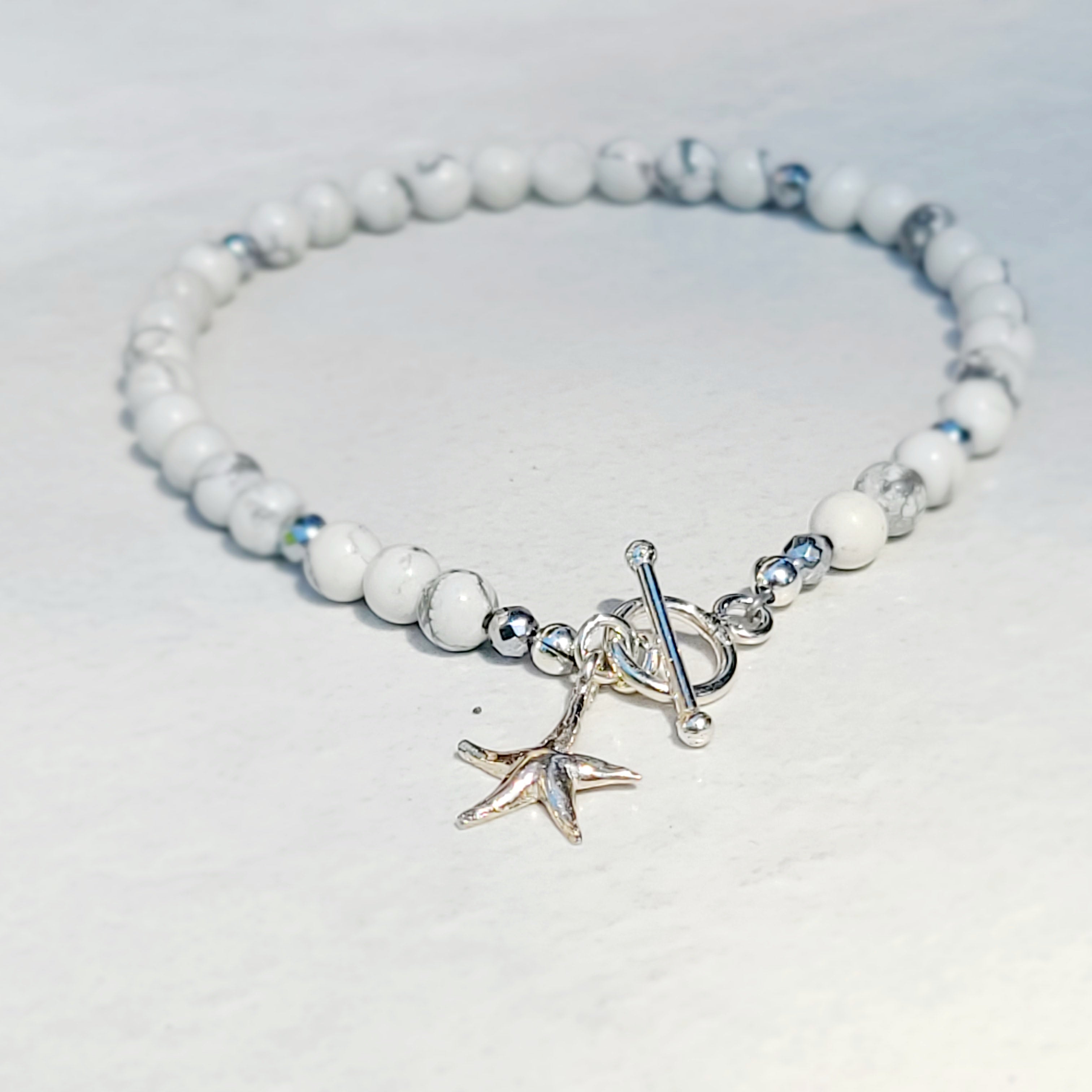 Howlite Toggle Bracelet with Starfish