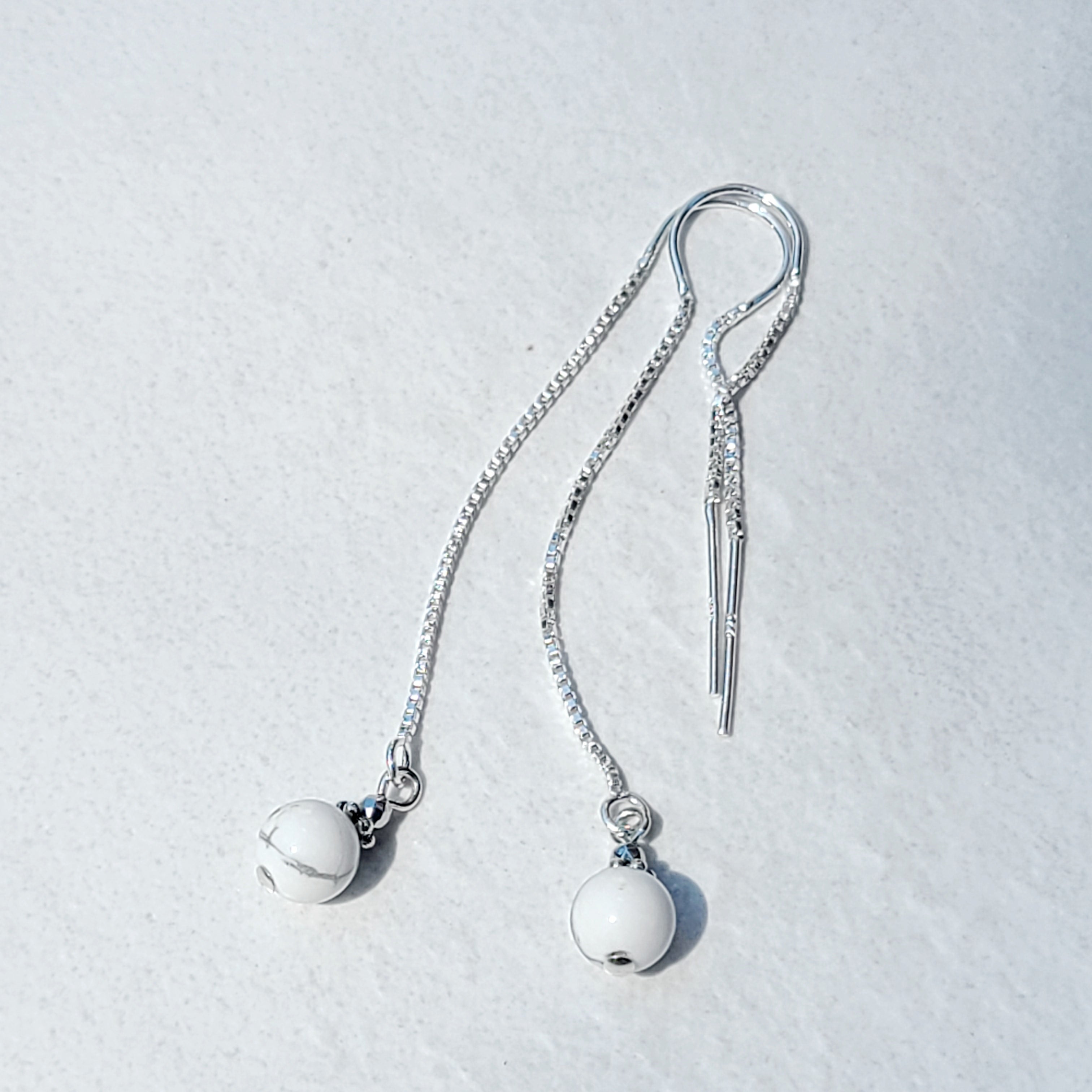 Howlite Chain Drop Earrings