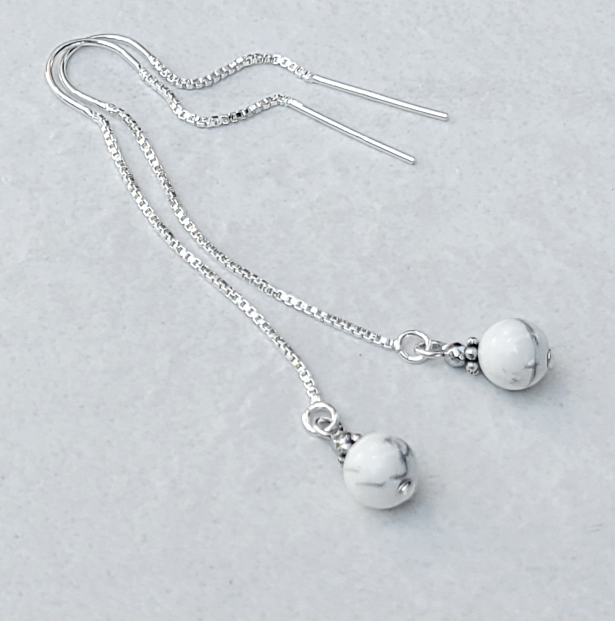 Howlite Chain Drop Earrings