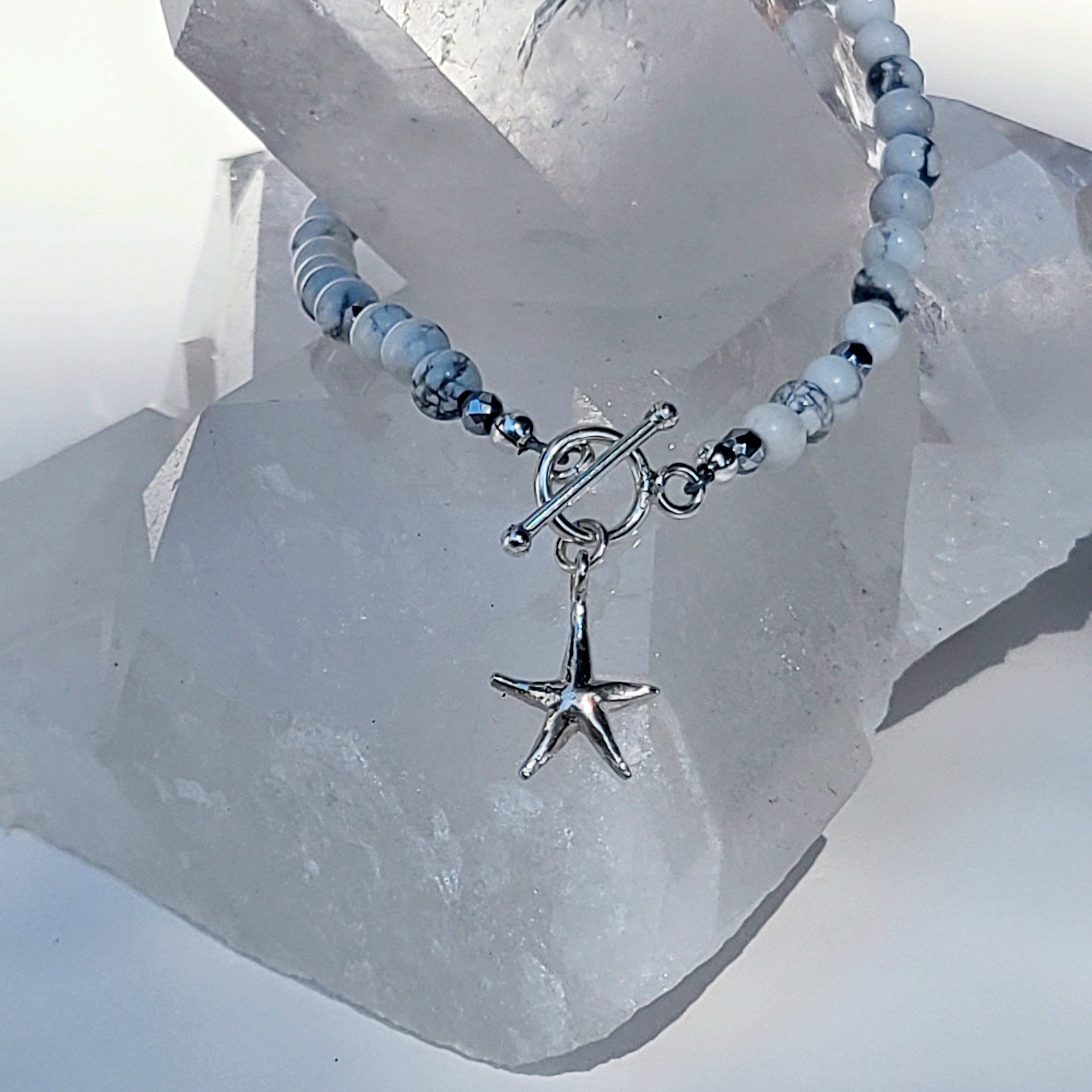 Howlite Toggle Bracelet with Starfish