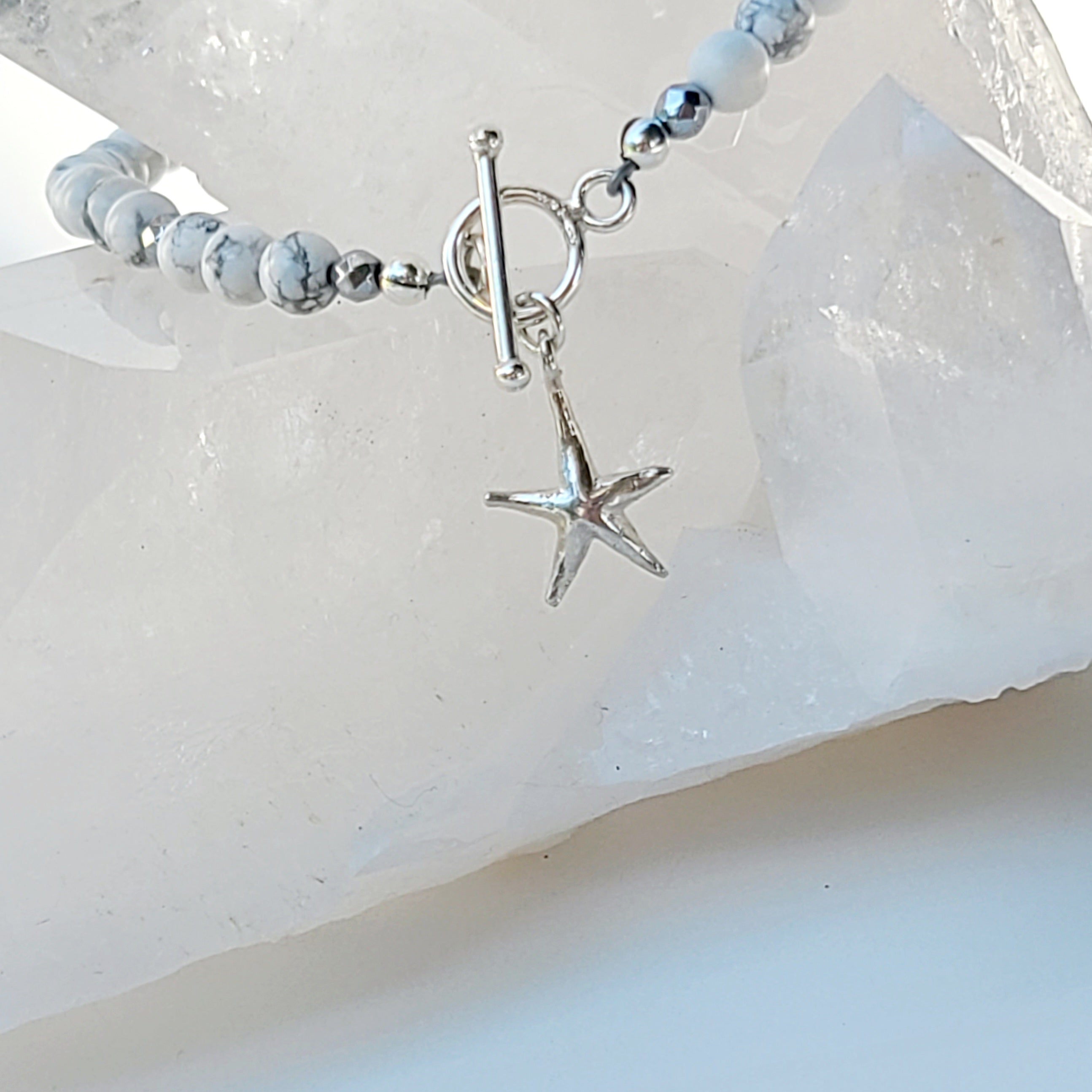 Howlite Toggle Bracelet with Starfish