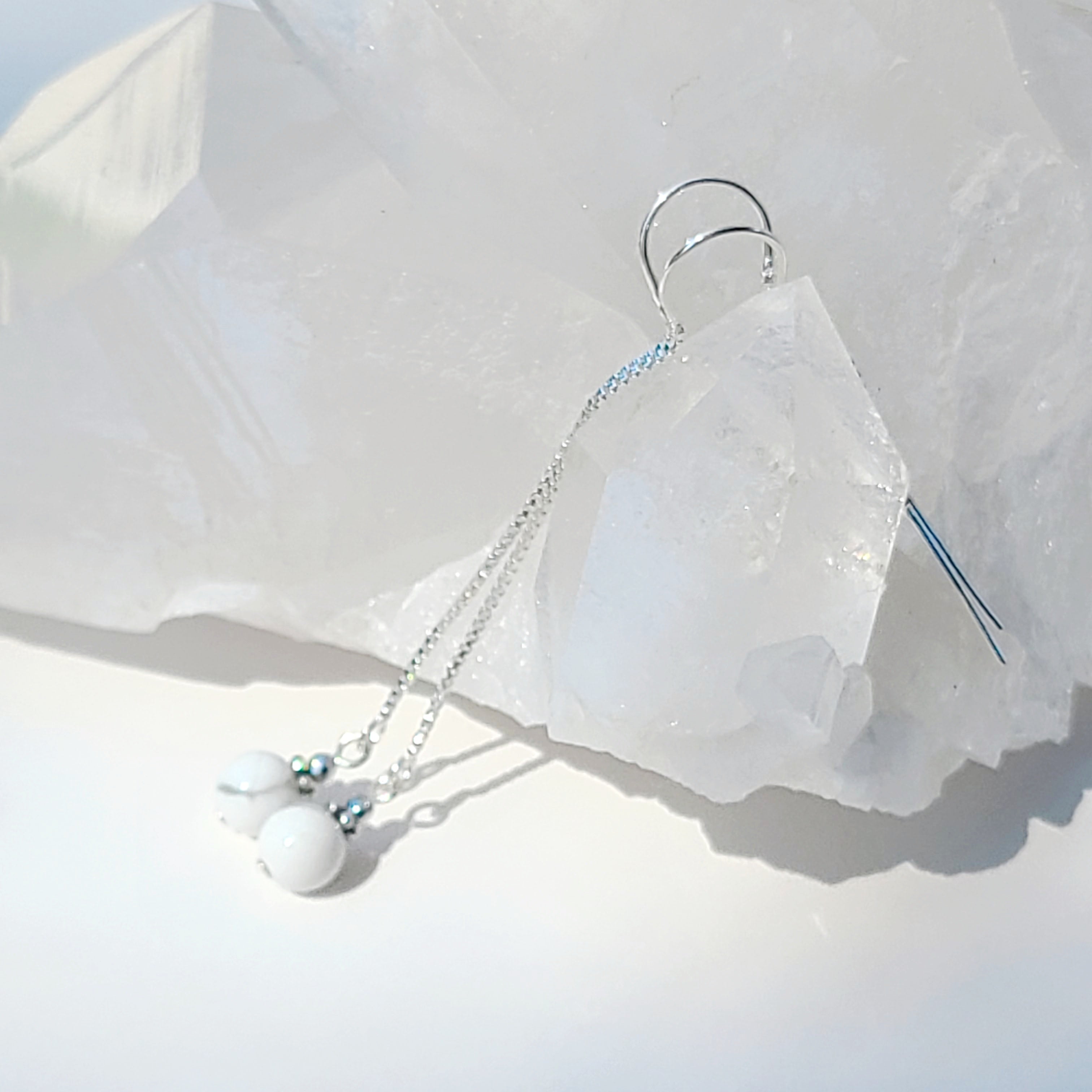 Howlite Chain Drop Earrings