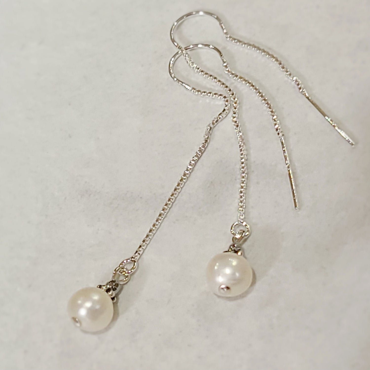 Freshwater Pearl Chain Drop Earrings