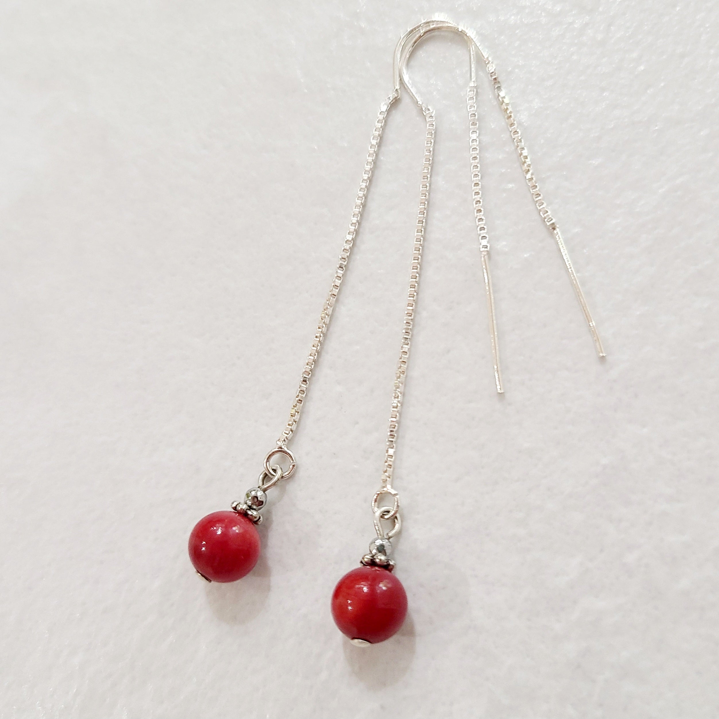 Red Sea Bamboo Chain Drop Earrings
