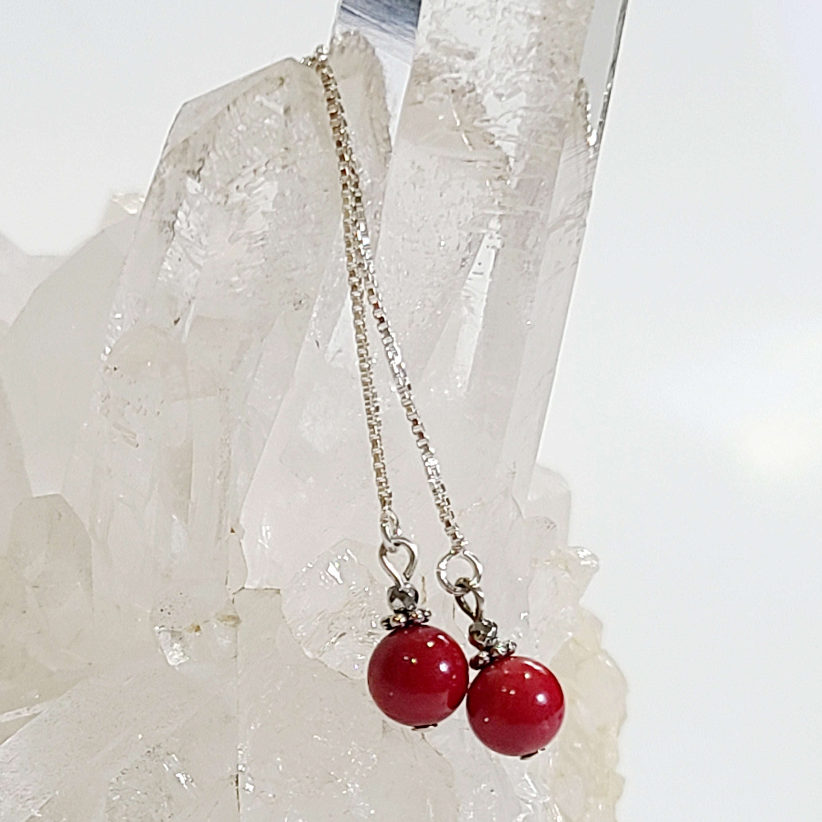 Red Sea Bamboo Chain Drop Earrings