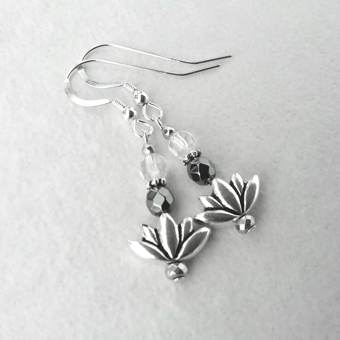 Lotus Flower French Hook Earrings