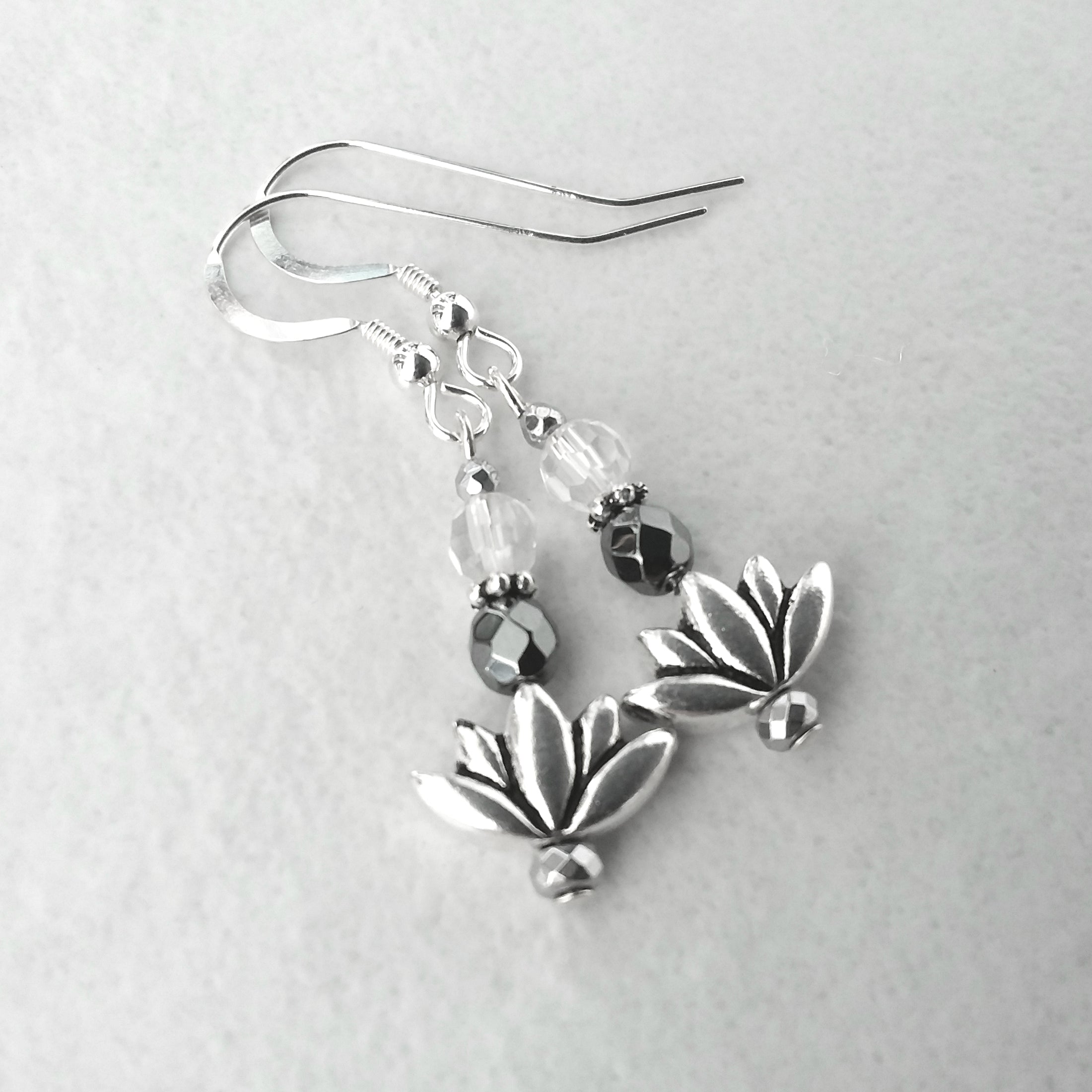 Lotus Flower French Hook Earrings