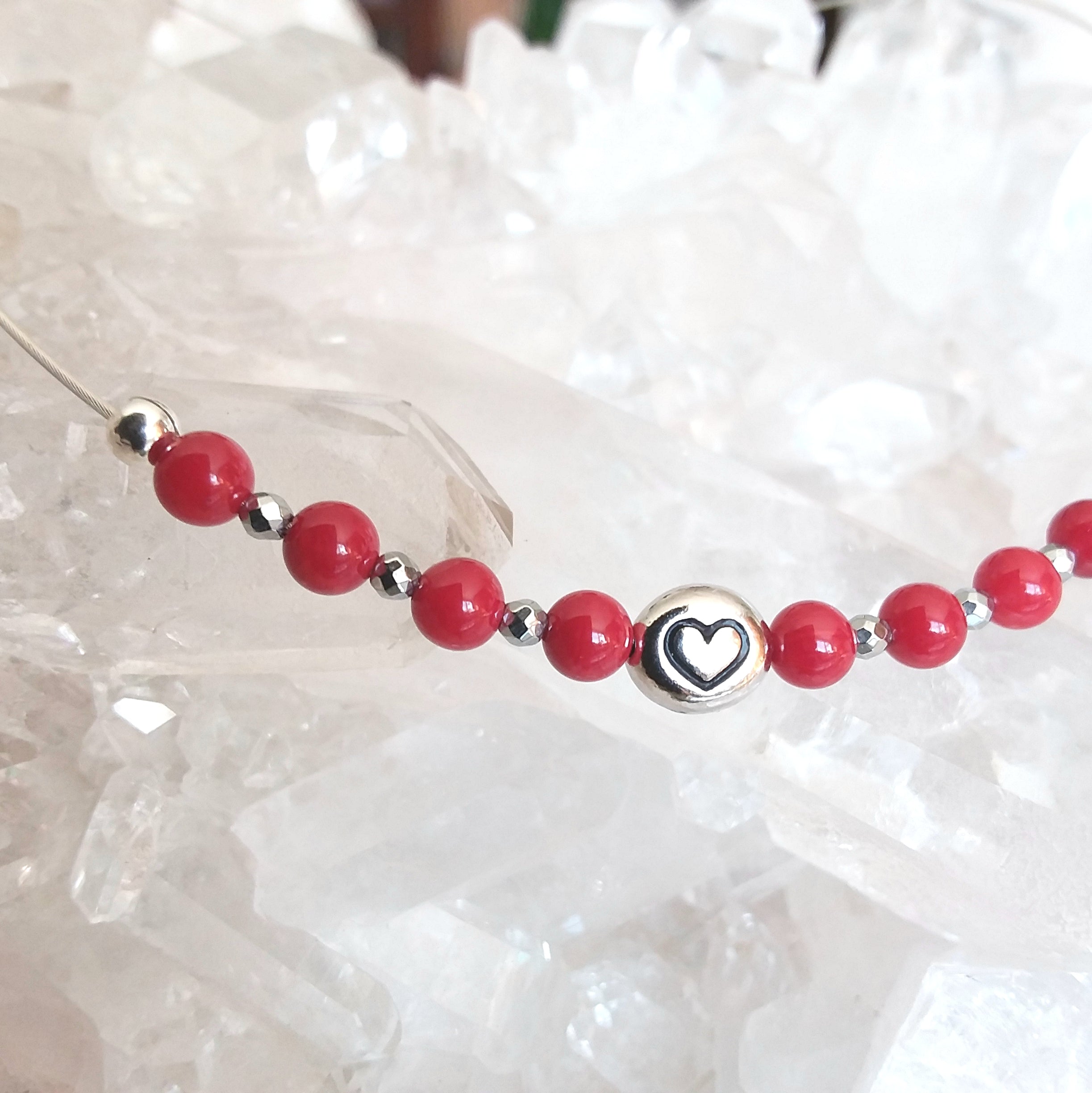 Red Sea Bamboo Necklace with Heart