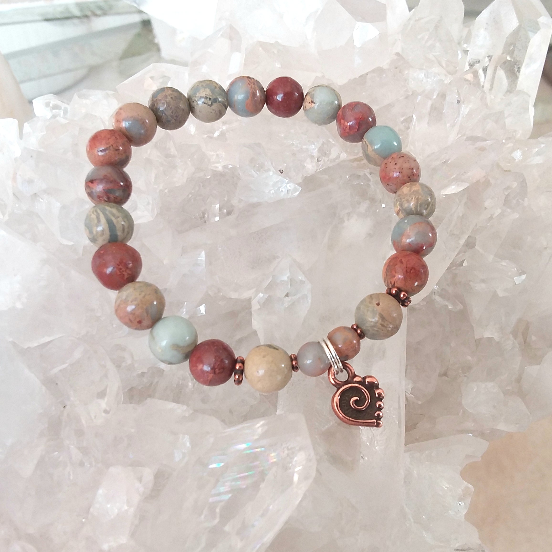 Aqua Terra Jasper with Spiral Heart