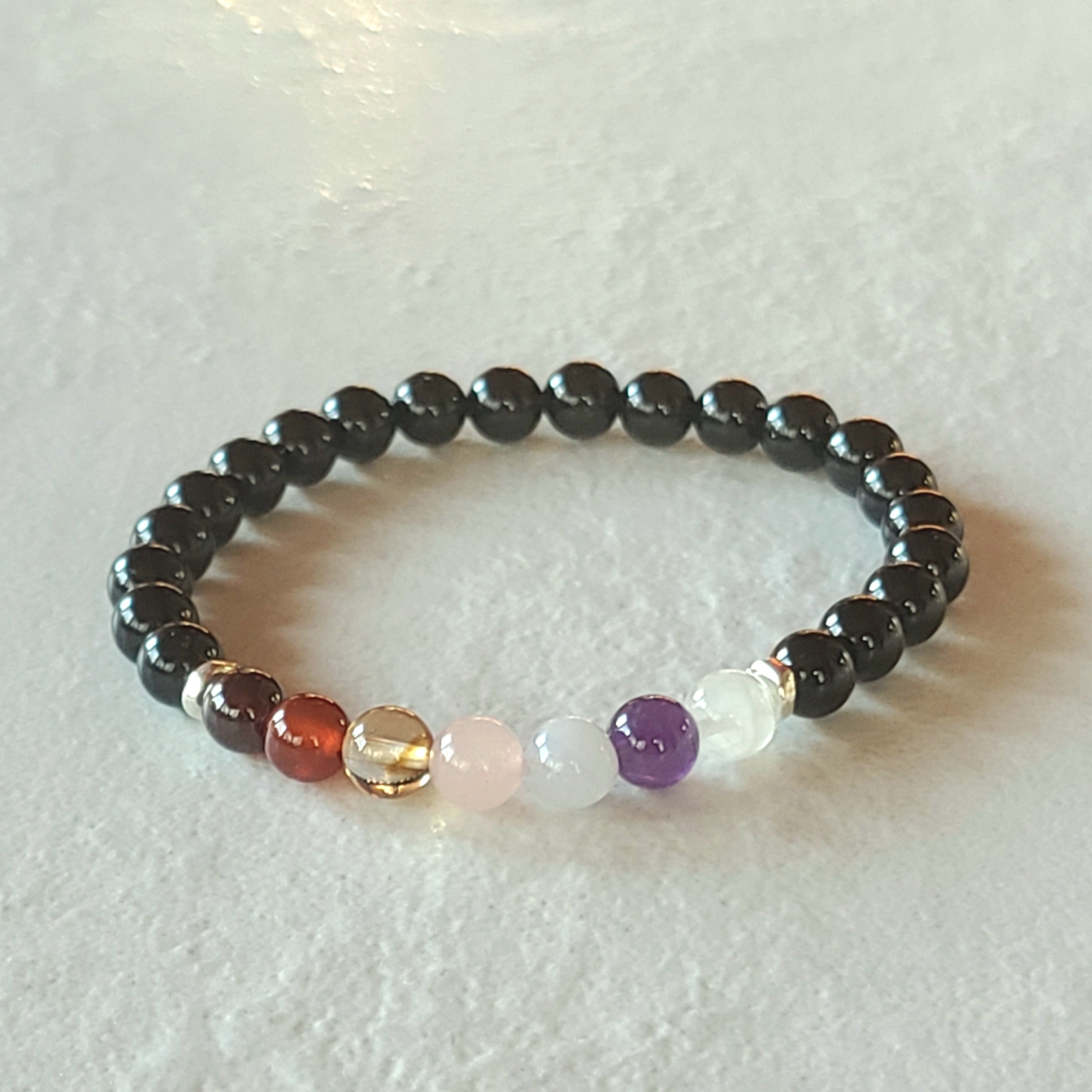 Chakra Stretch Bracelet ~ 6mm with Black Tourmaline