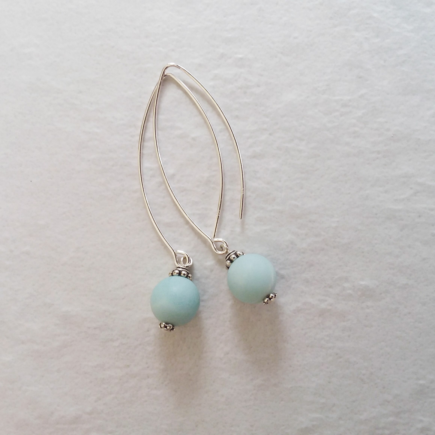 Amazonite Bow Dangle Earrings