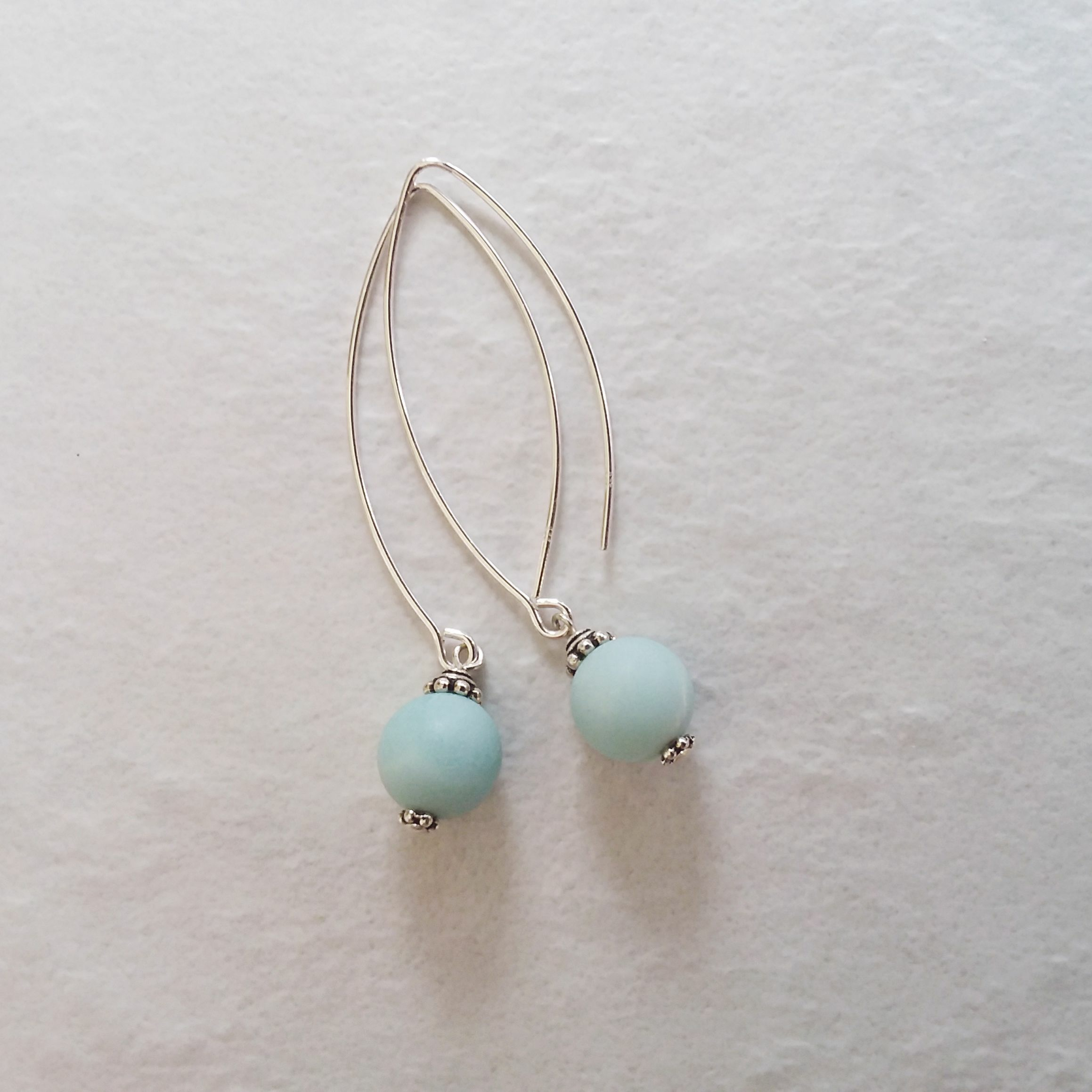 Amazonite Bow Dangle Earrings