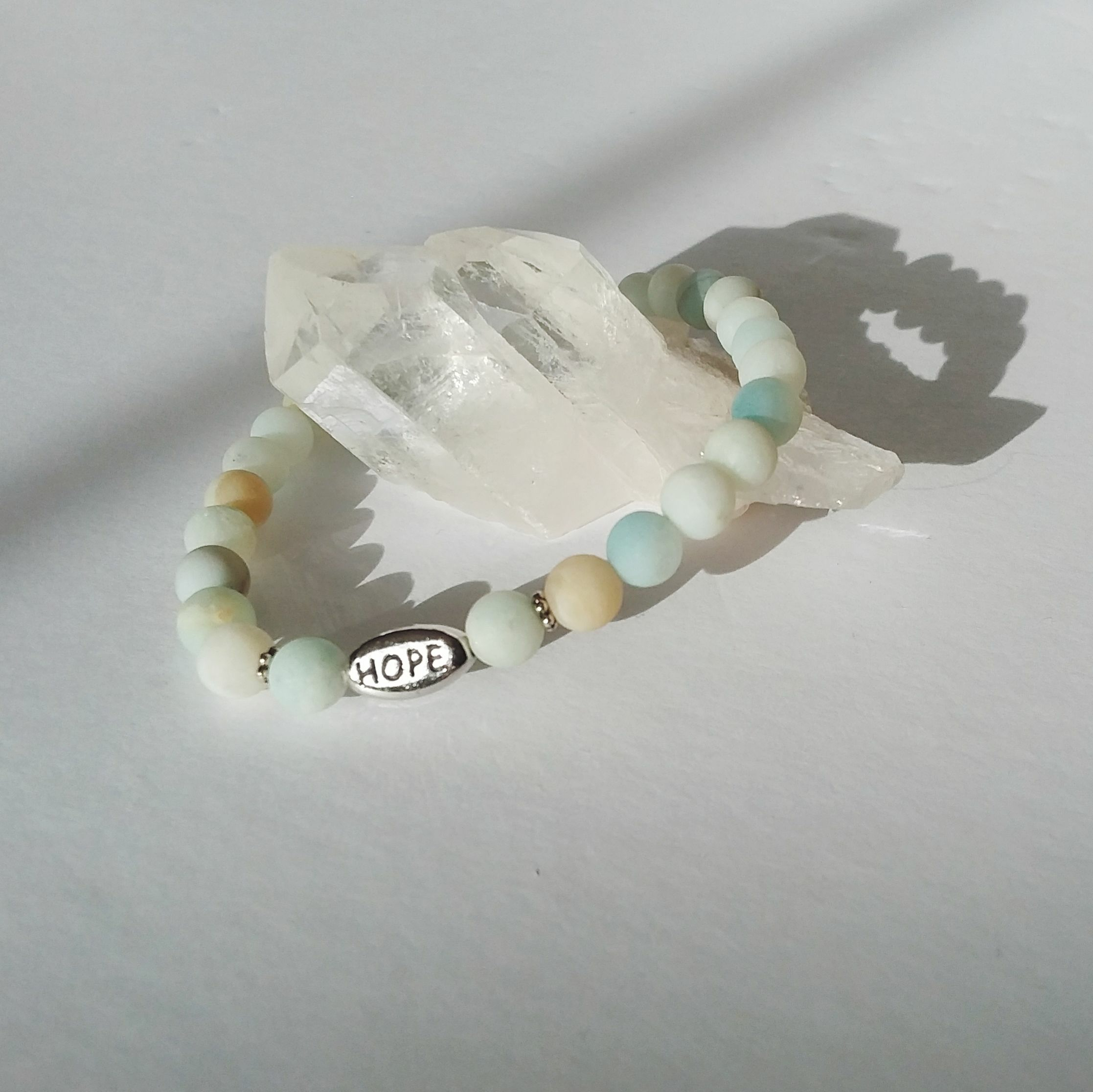 Amazonite Stretch Bracelet with “Hope”