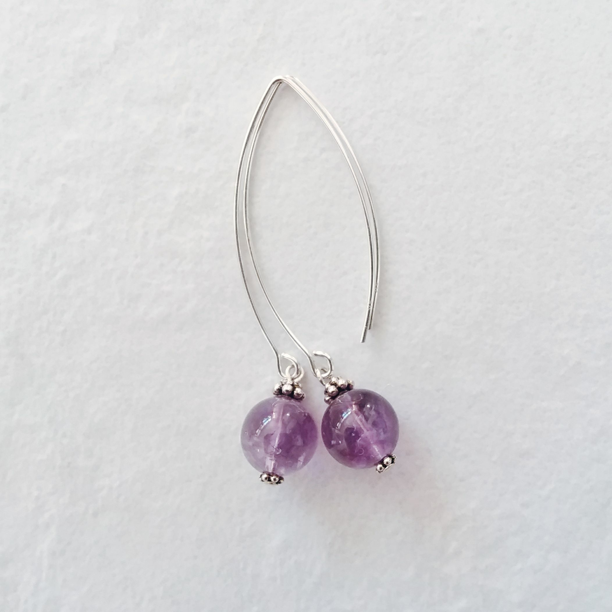 Amethyst Bow Dangle Earrings