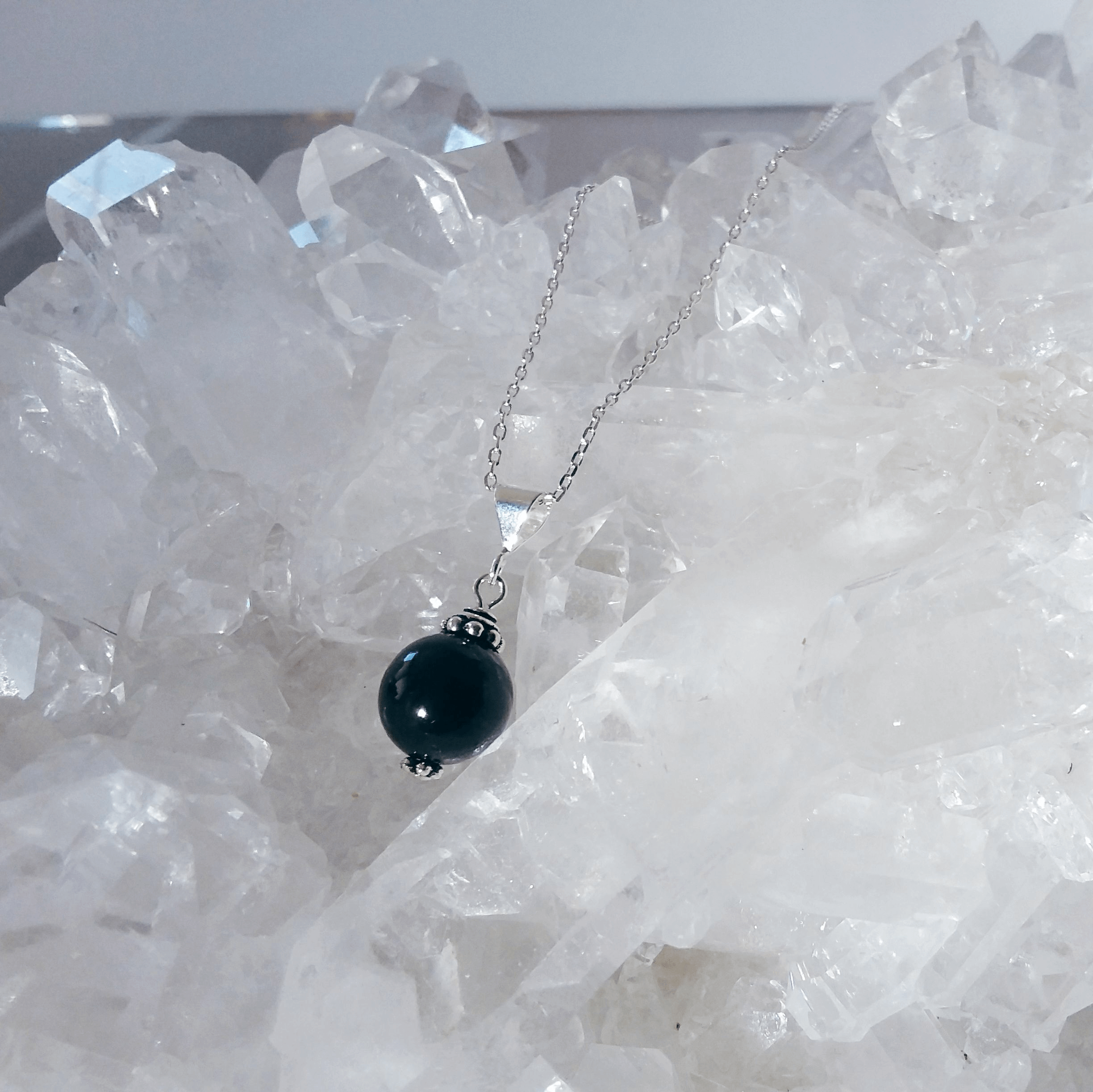 Black Tourmaline Single Gem Necklace