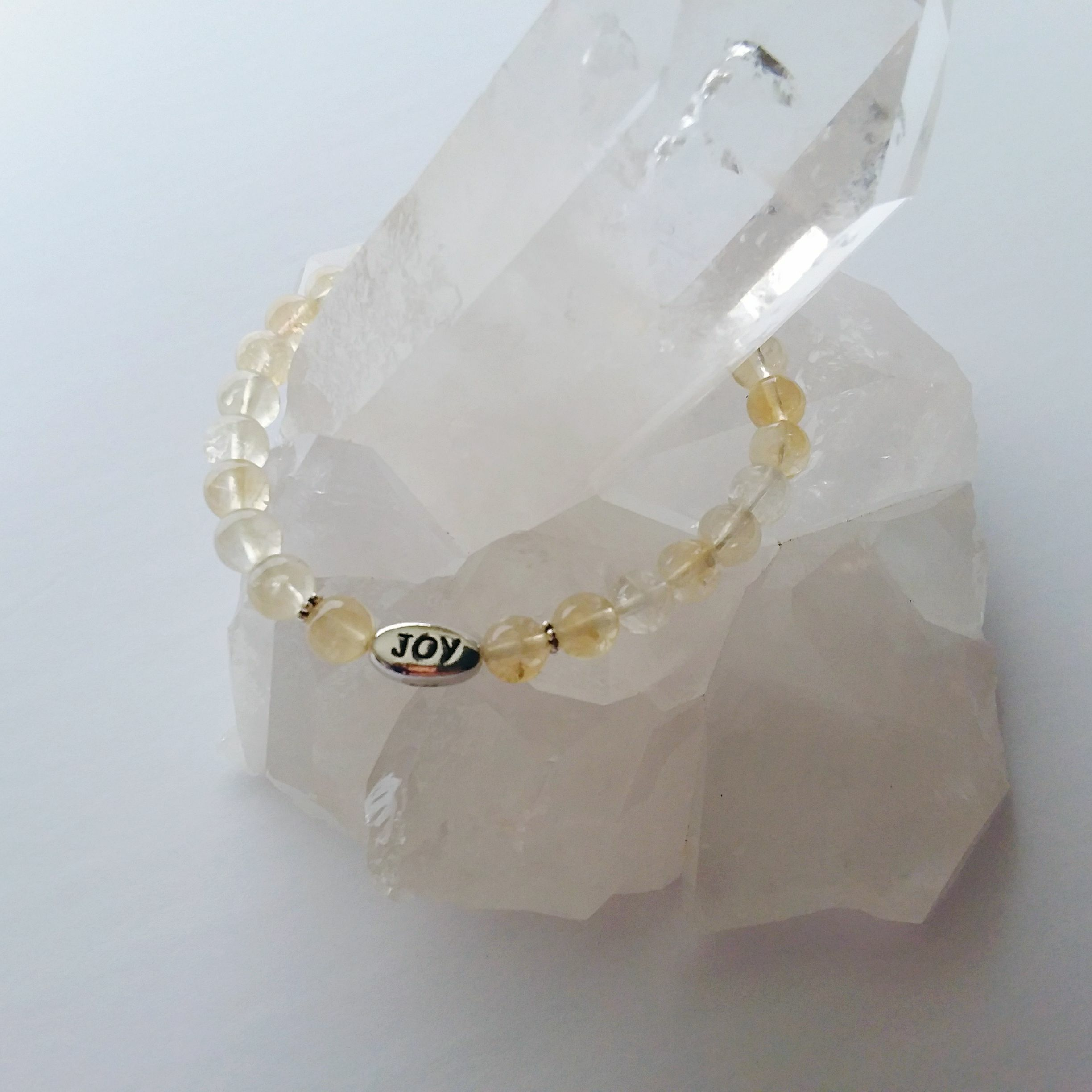 Citrine Stretch Bracelet with "Joy"