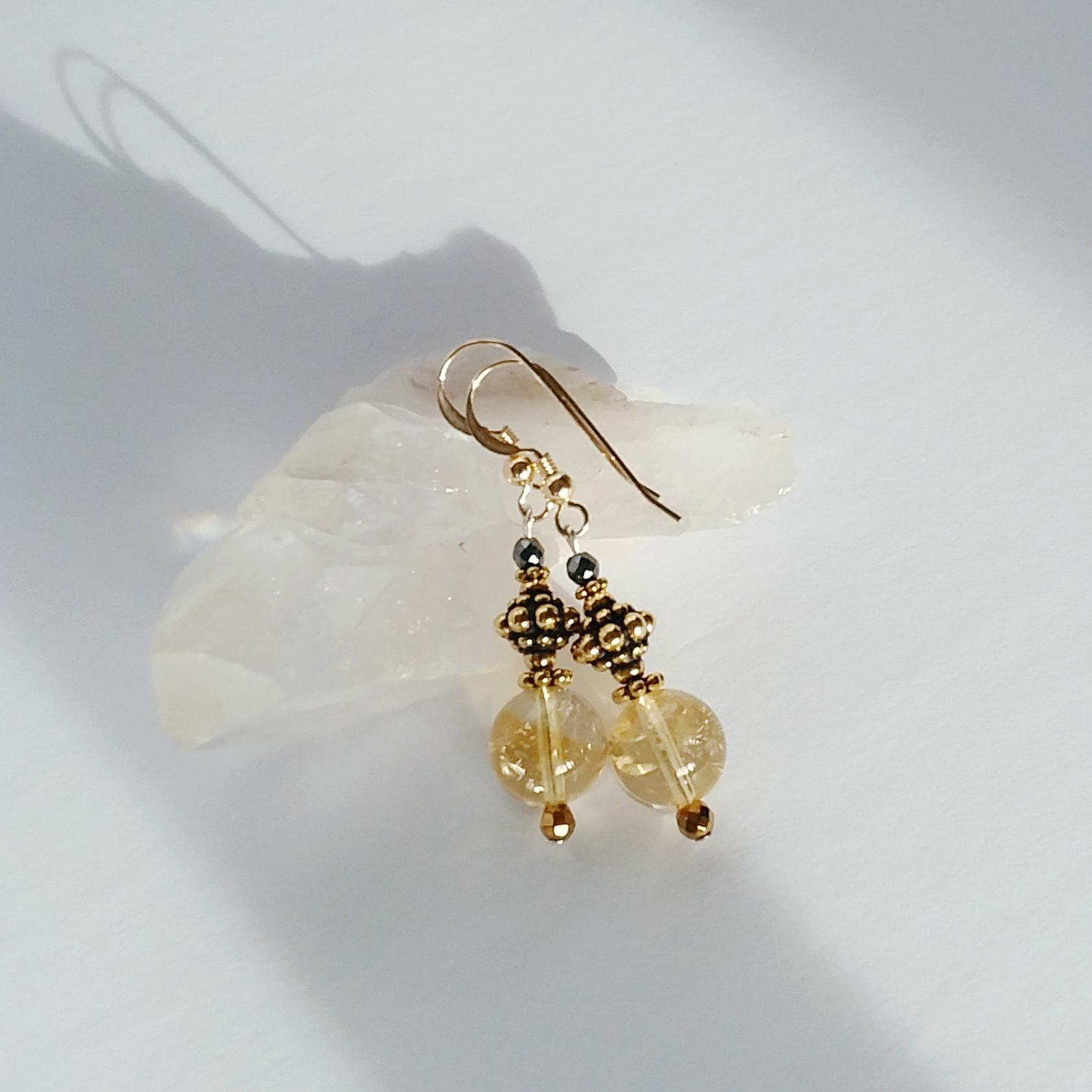 Citrine Gold Drop Earrings