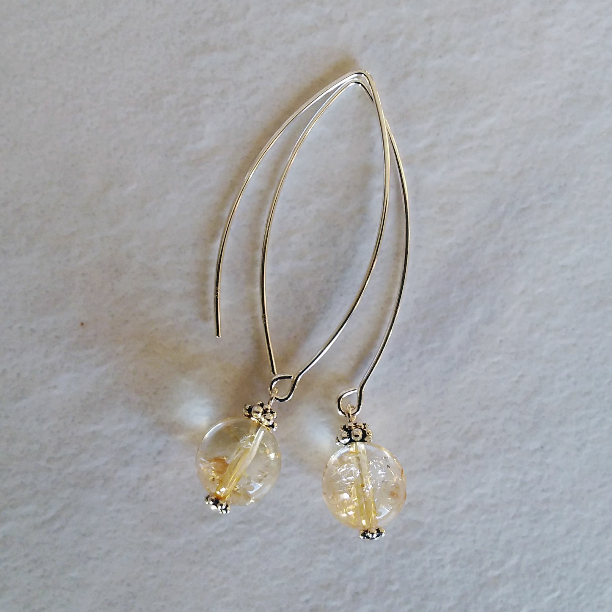 Citrine Bow Dangle Earrings