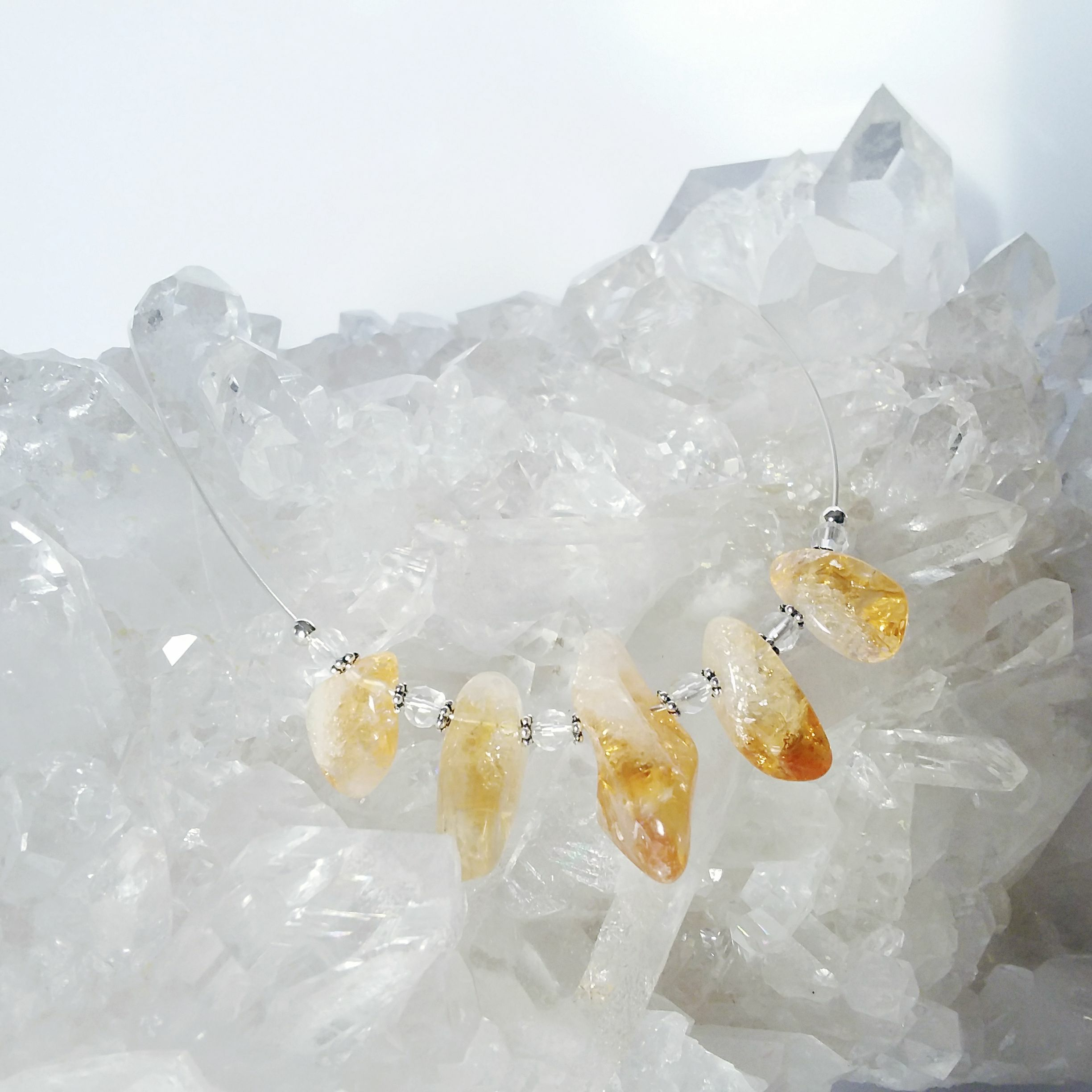 Citrine Gem Nugget Necklace
