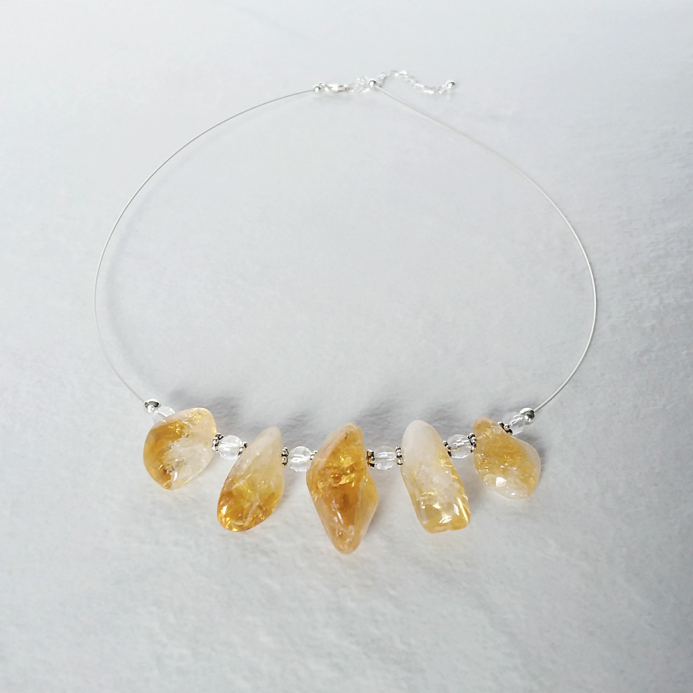 Citrine Gem Nugget Necklace