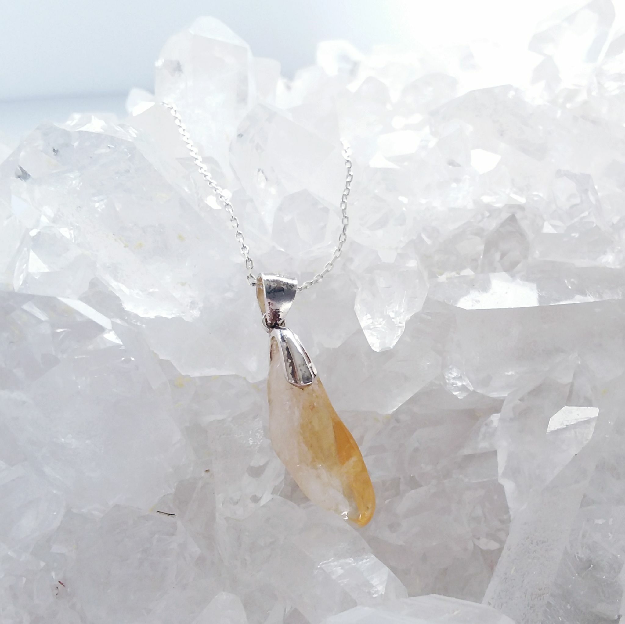 Citrine Single Gem Nugget Necklace
