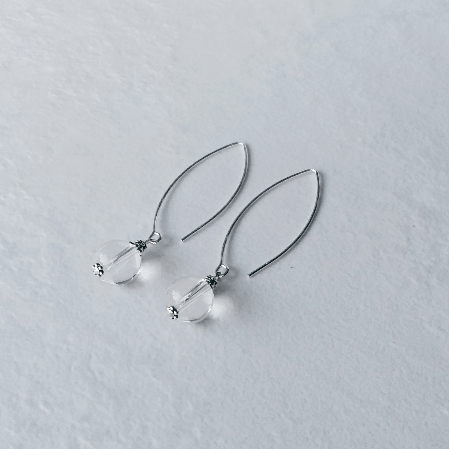 Crystal Quartz Bow Dangle Earrings