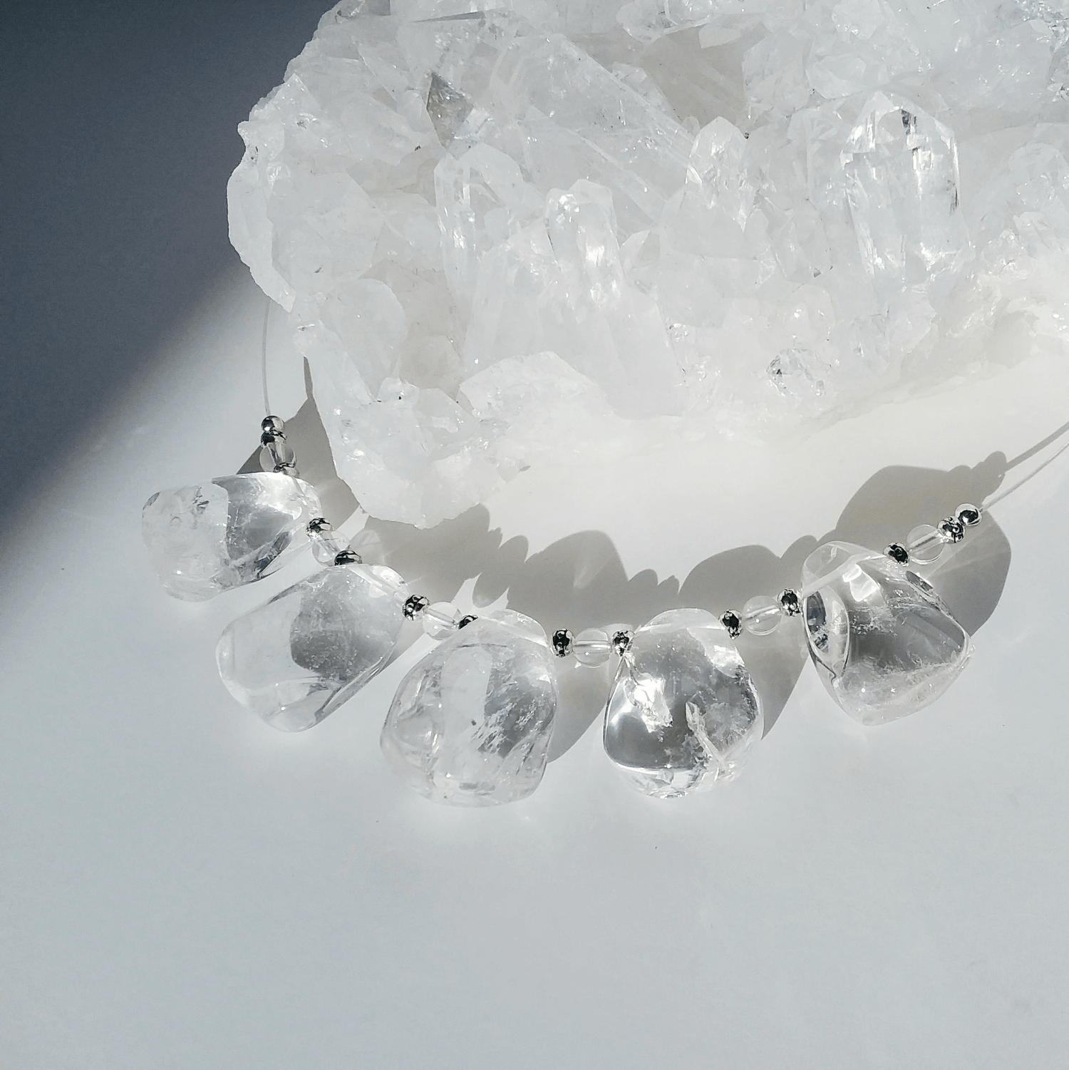 Crystal Quartz Droplets Necklace