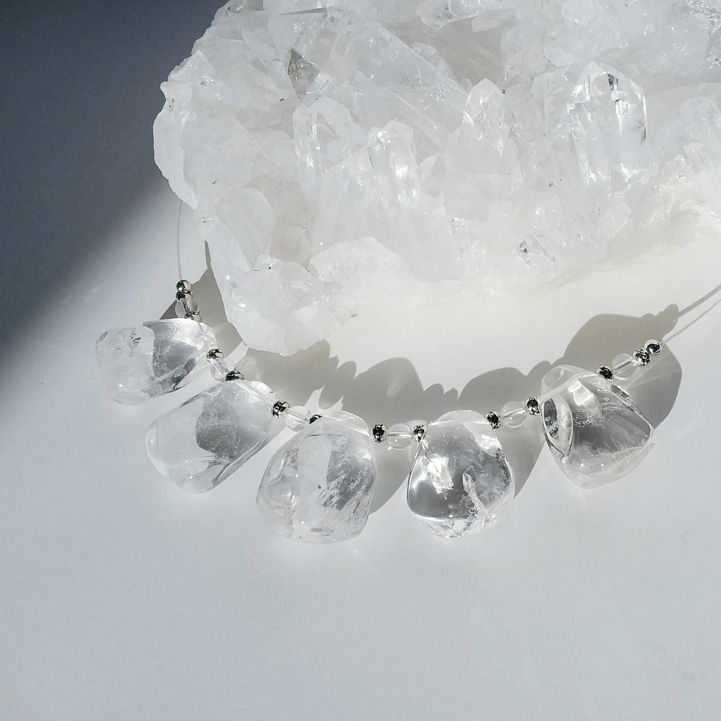 Crystal Quartz Droplets Necklace