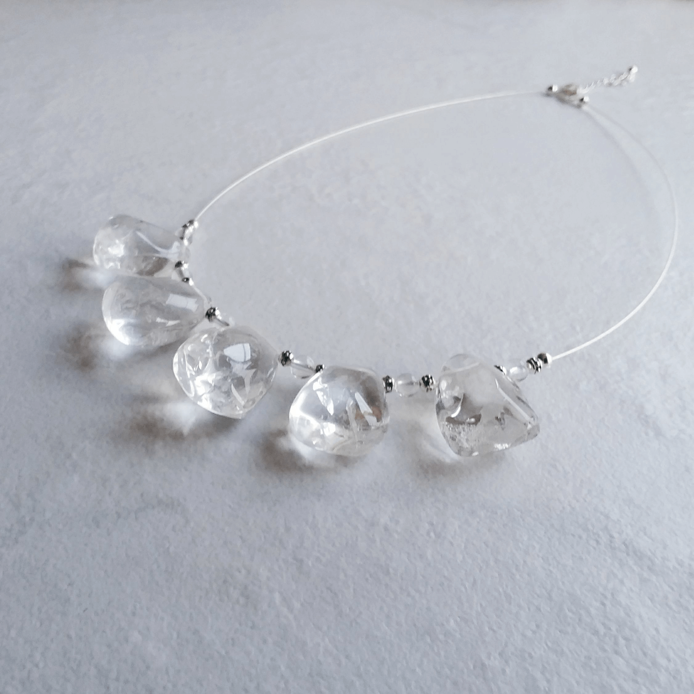 Crystal Quartz Droplets Necklace