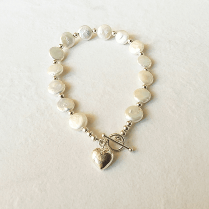 Freshwater Pearl Toggle Coin Bracelet