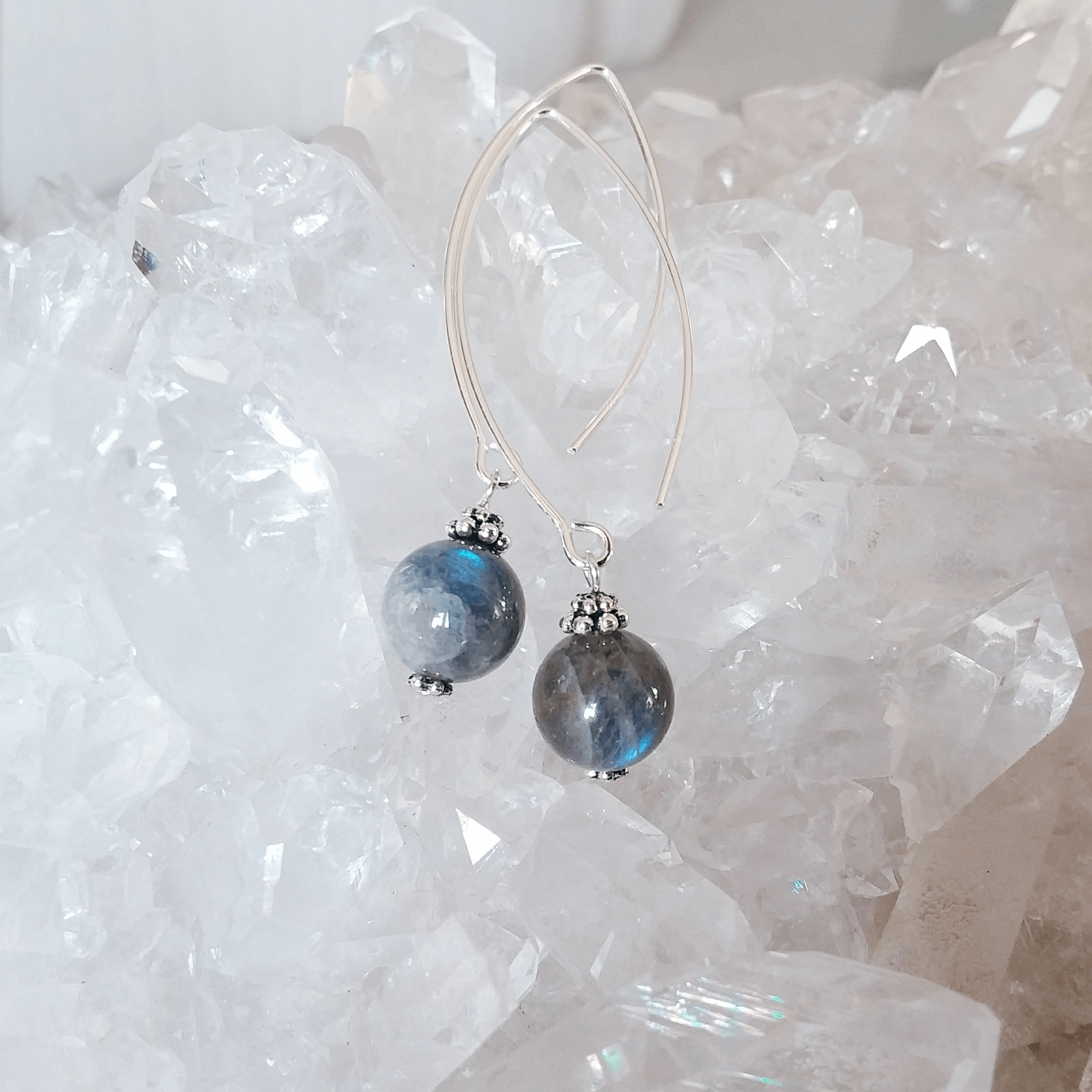 Labradorite Bow Dangle Earrings