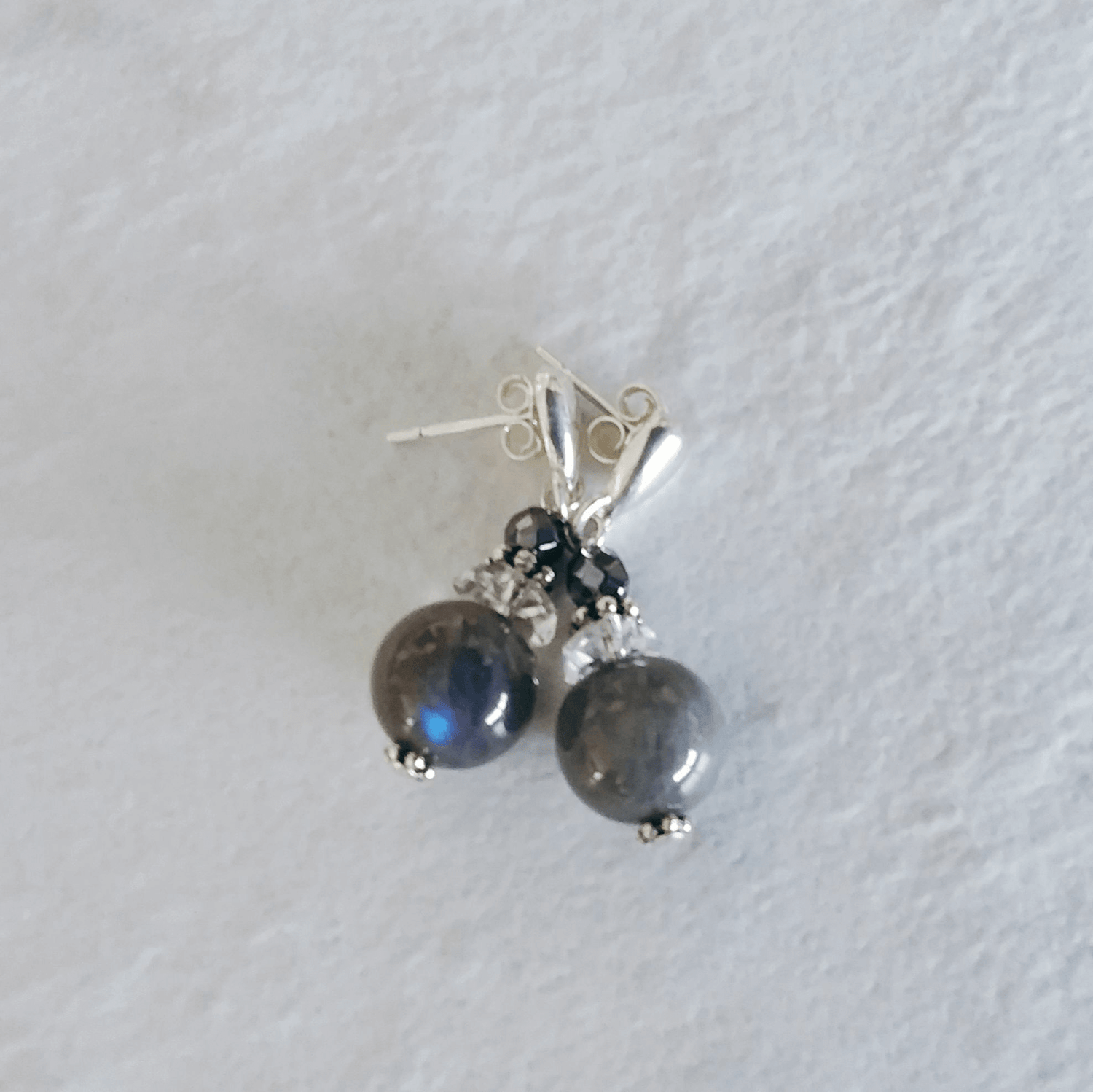 Labradorite Teardrop Stud Earrings