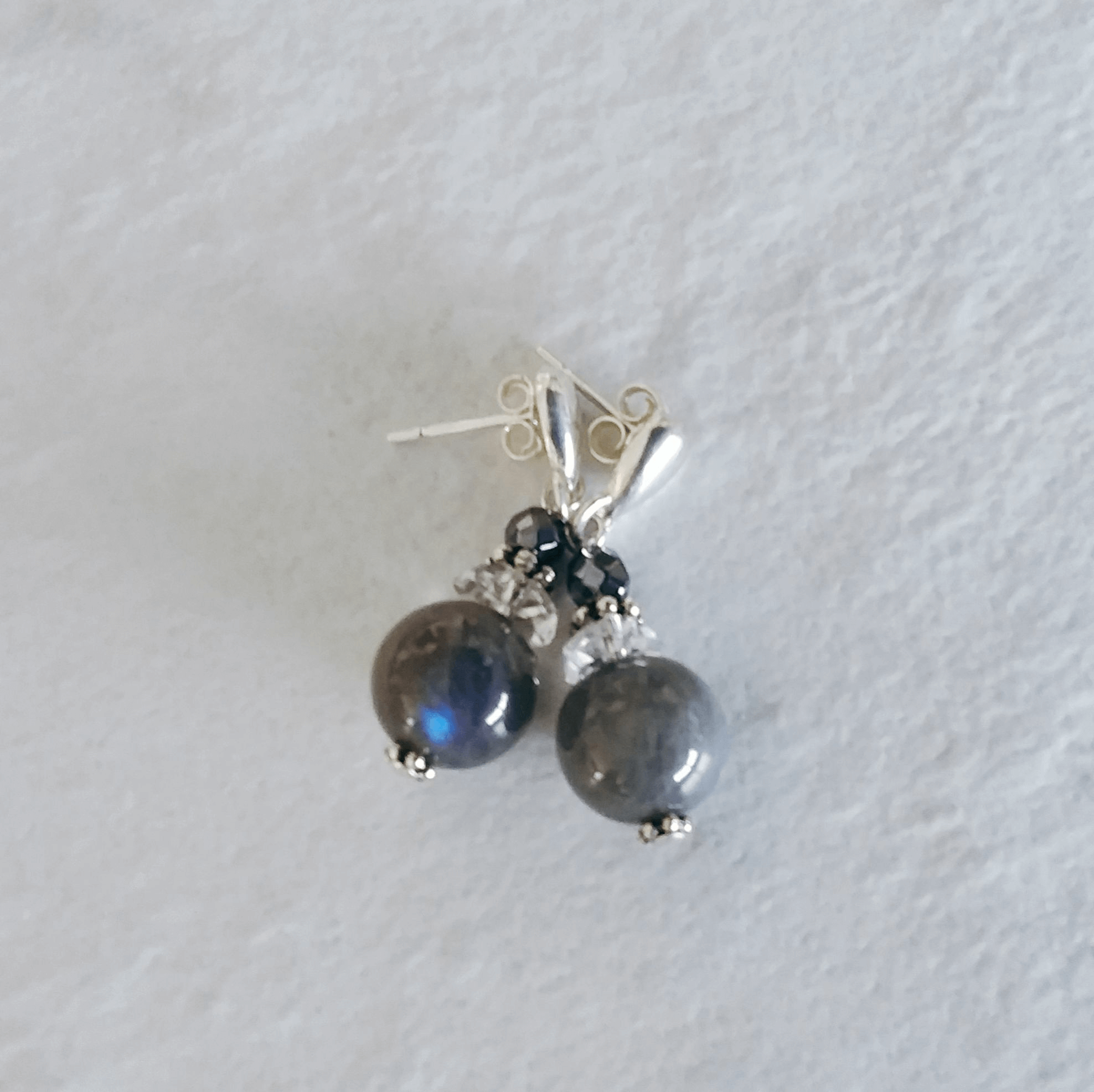 Labradorite Teardrop Stud Earrings