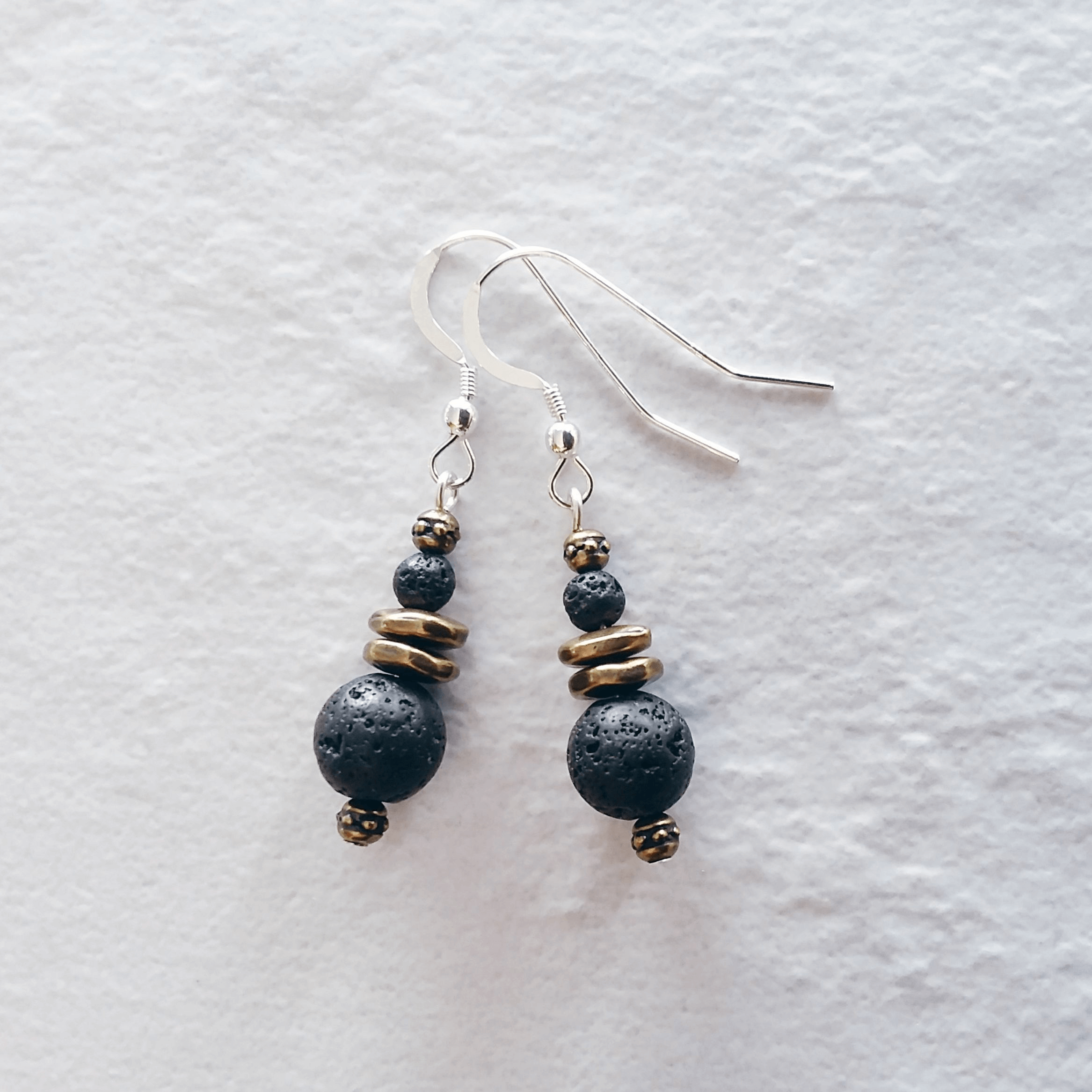 Lava Rock French Hook Earrings