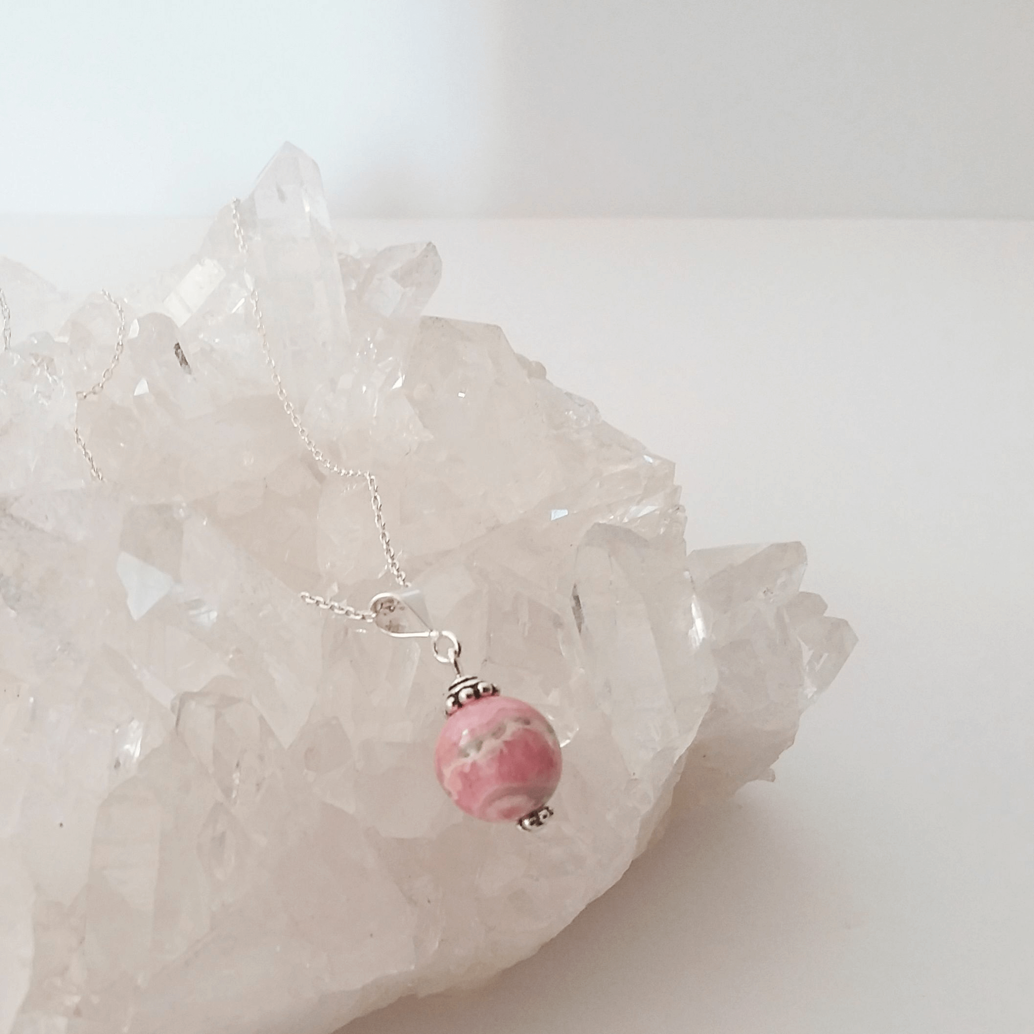 Rhodochrosite Single Gem Necklace