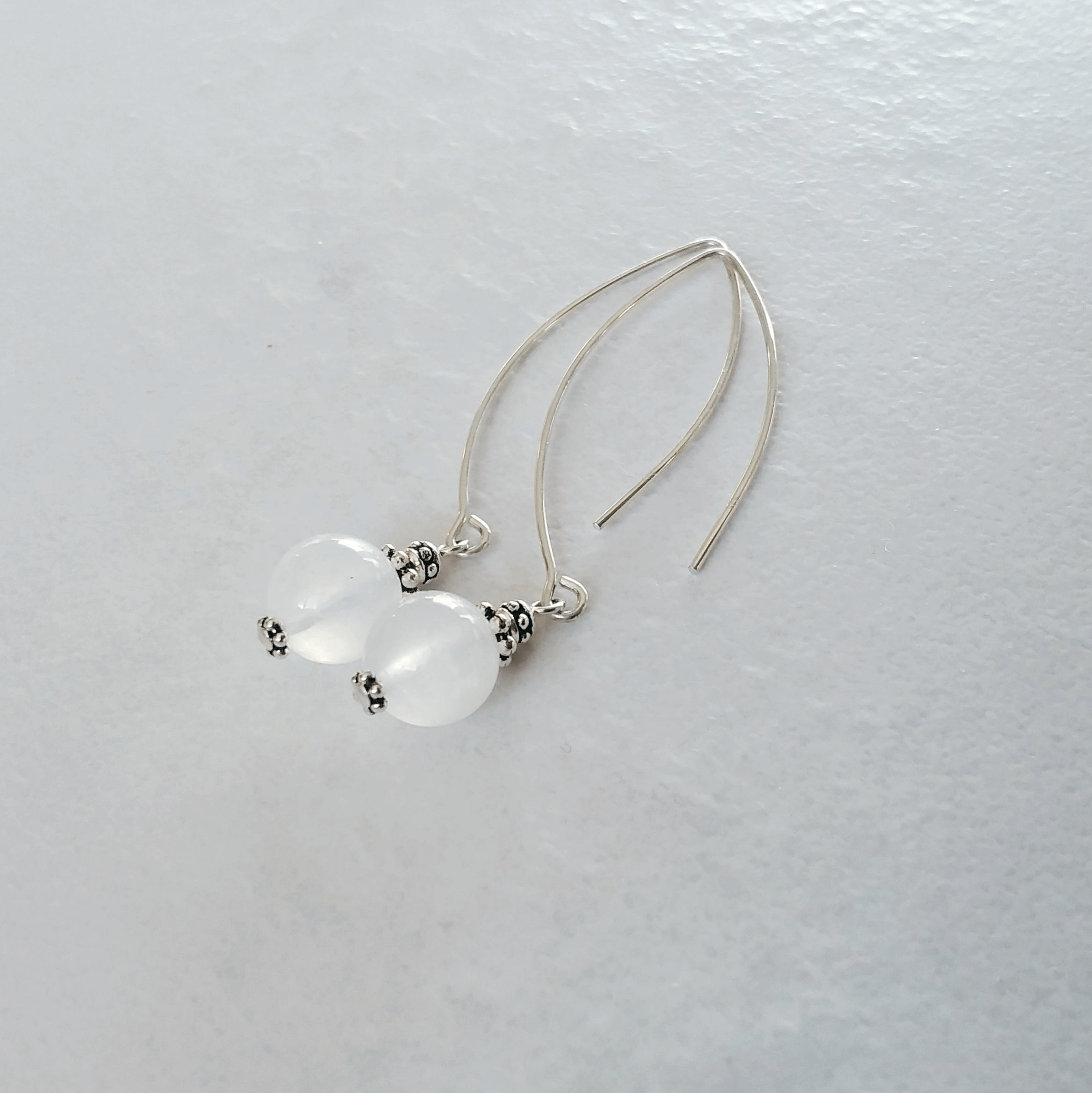 Rainbow Moonstone Bow Dangle Earrings