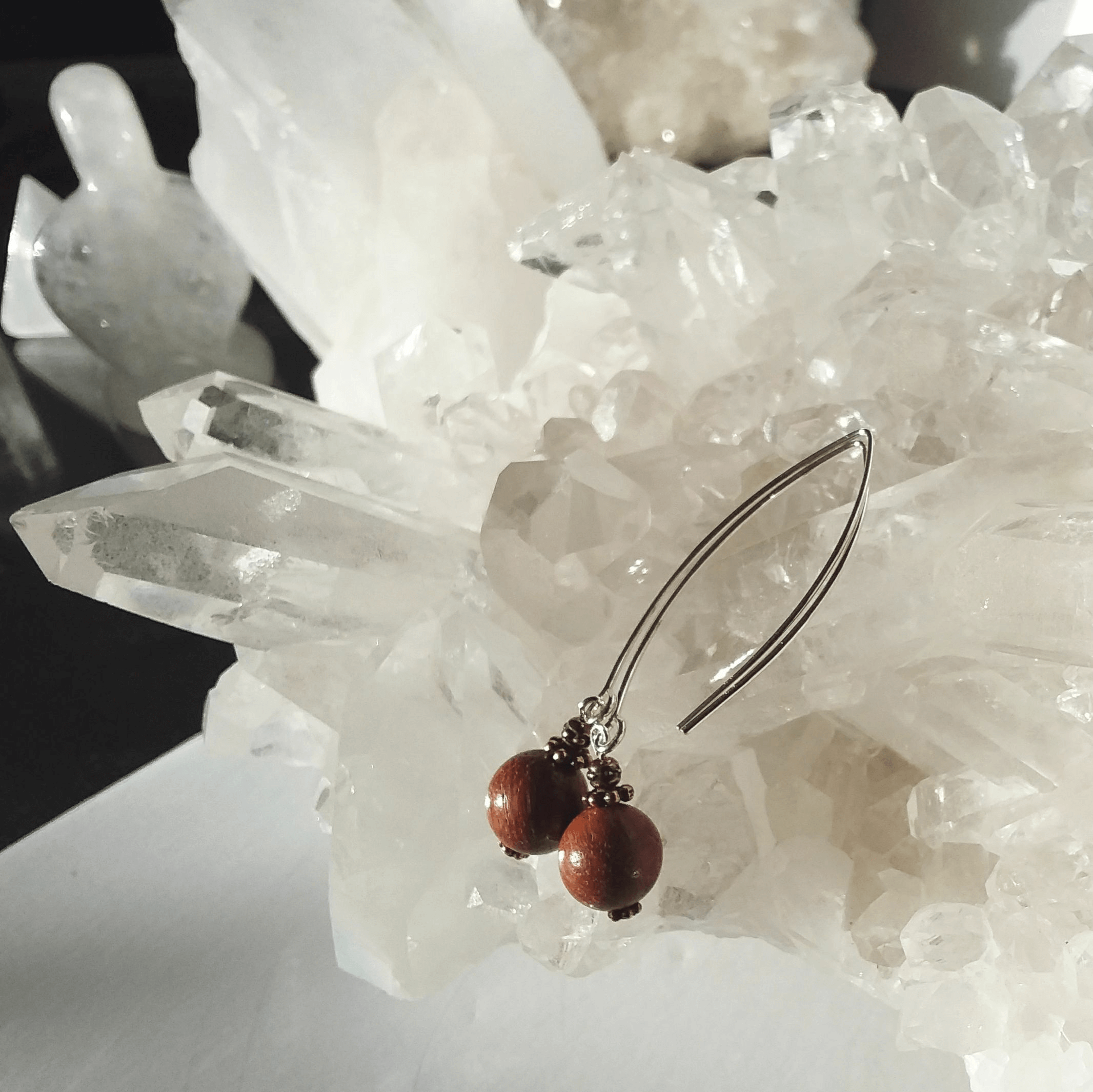 Rosewood Bow Dangle Earrings