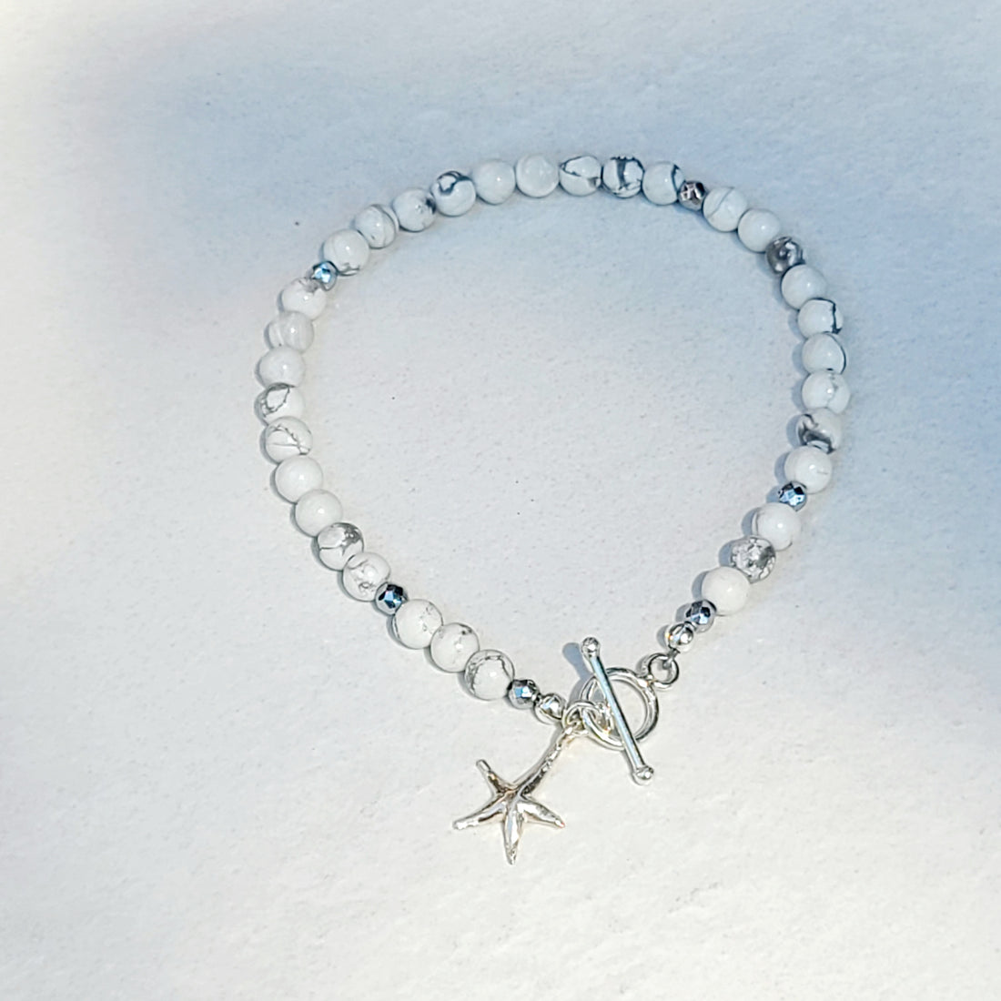 Howlite Toggle Bracelet with Starfish