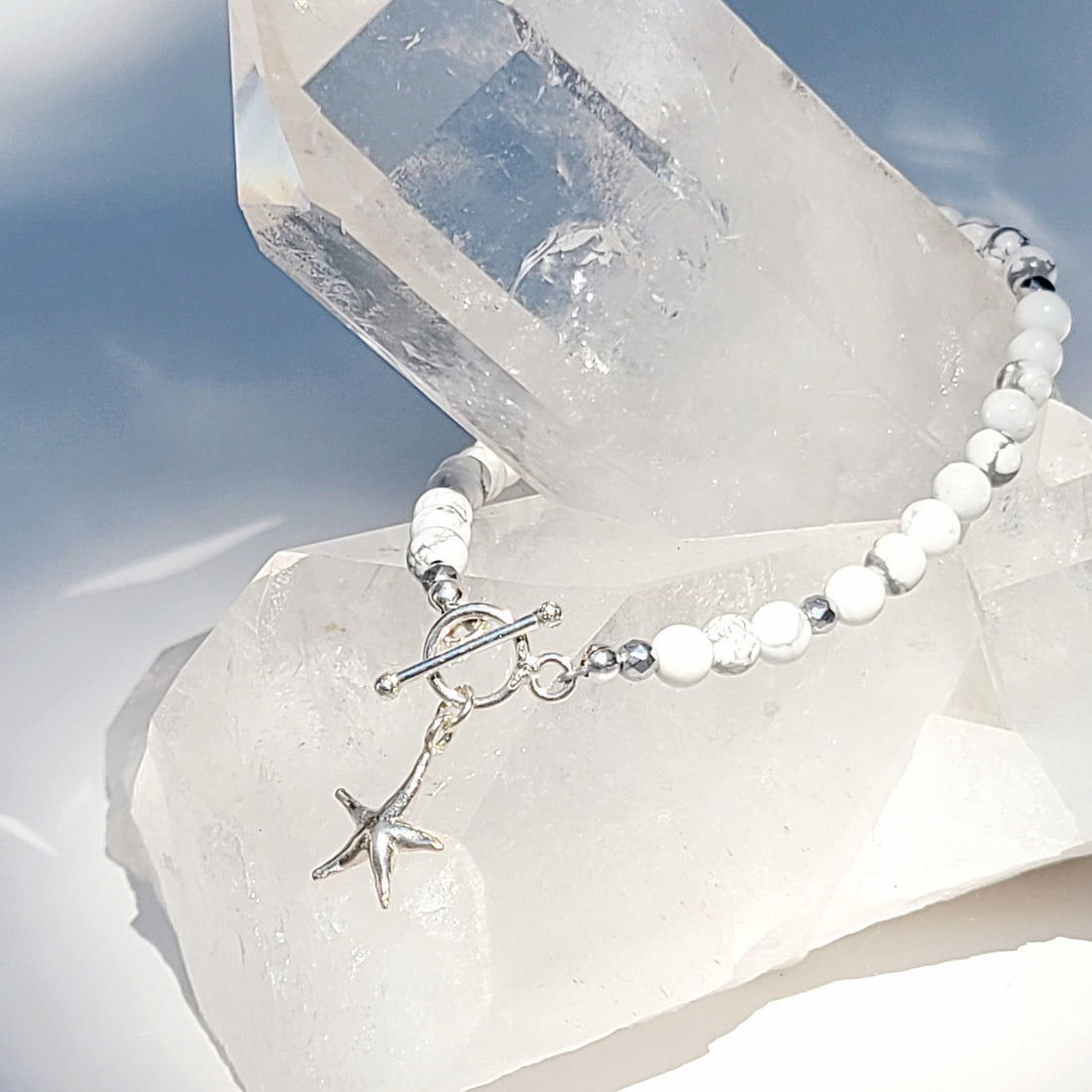 Howlite Toggle Bracelet with Starfish
