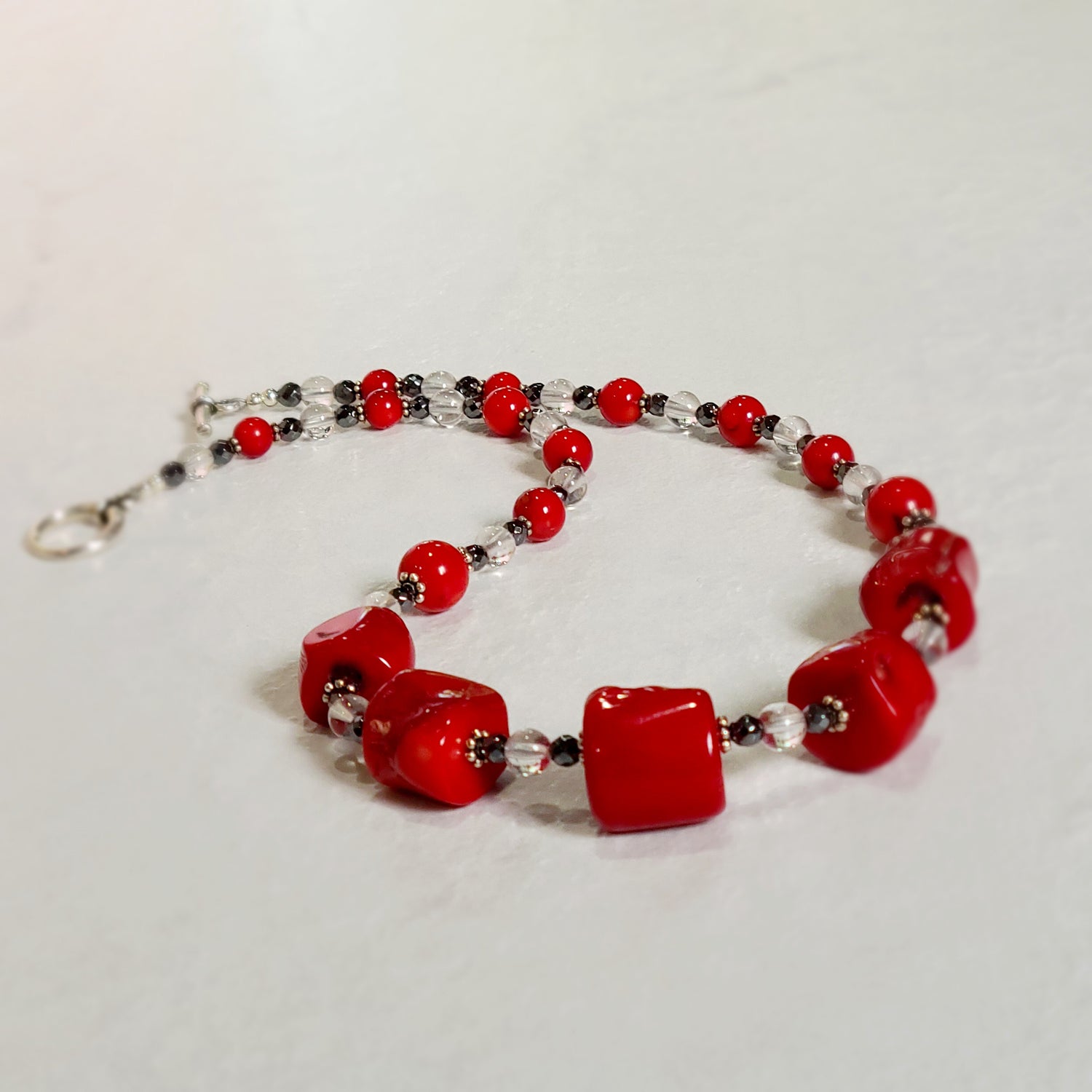 Red Sea Bamboo and Crystal Quartz Necklace