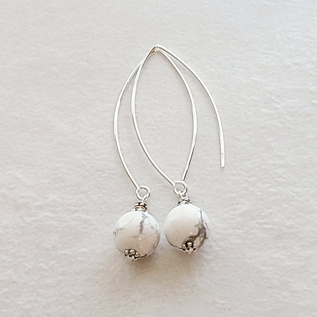 Howlite Bow Dangle Earrings