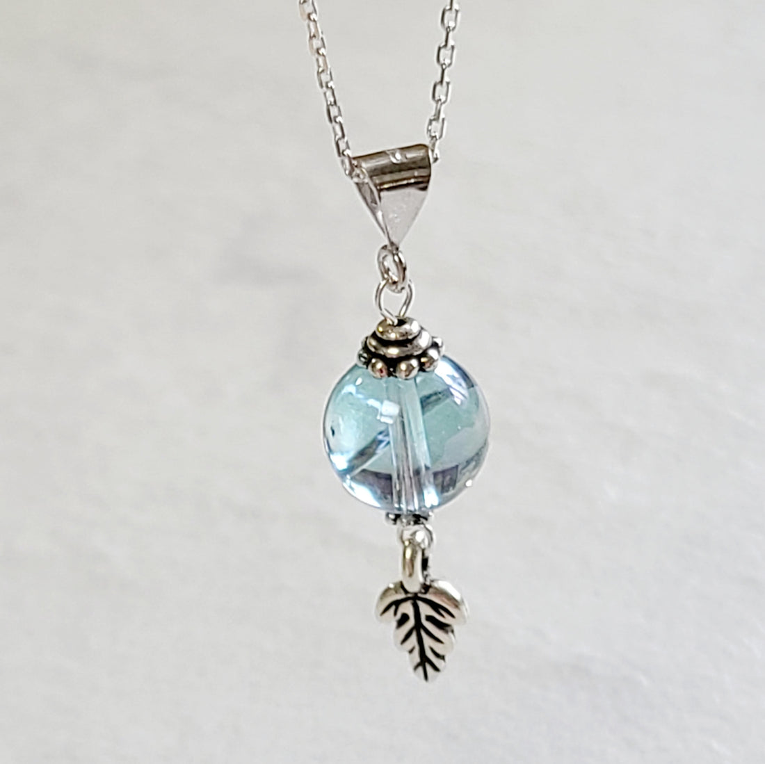 Aqua Aura Quartz Single Gem Necklace