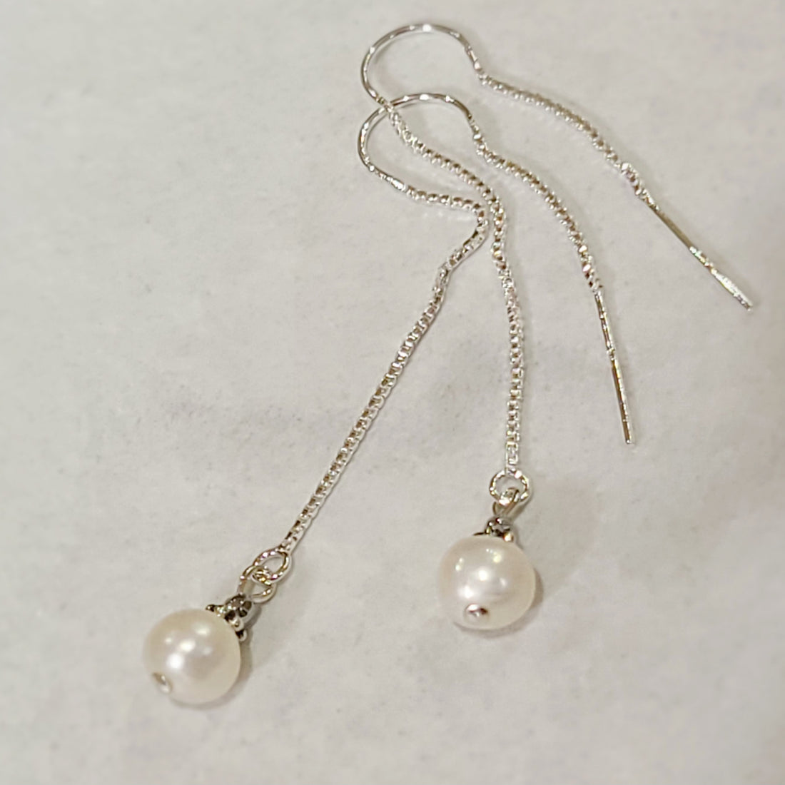 Freshwater Pearl Chain Drop Earrings