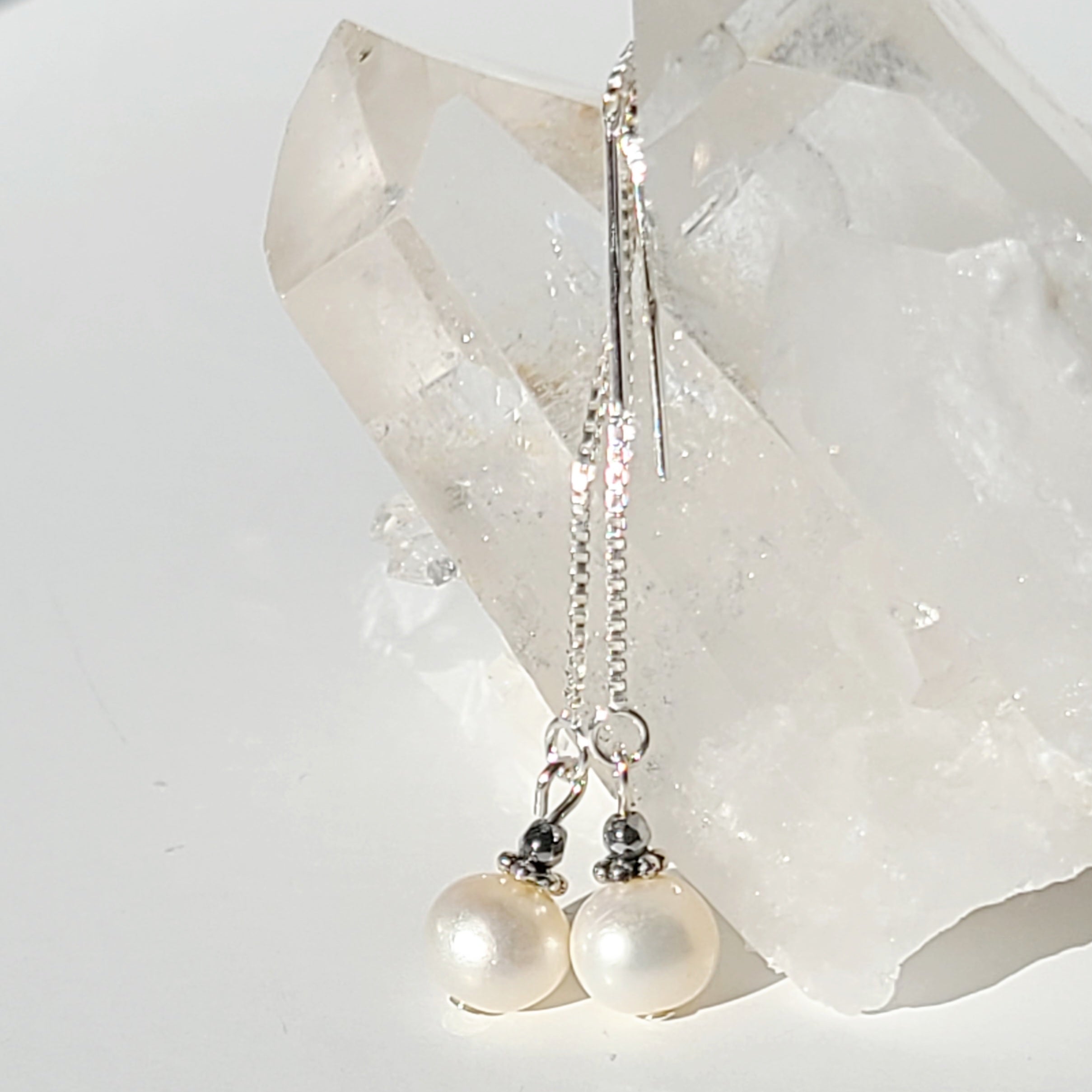 Freshwater Pearl Chain Drop Earrings
