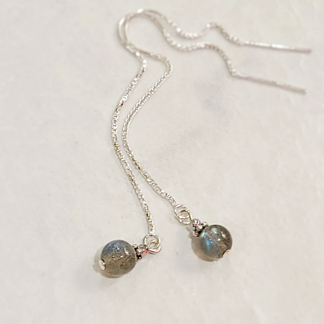 Labradorite Chain Drop Earrings