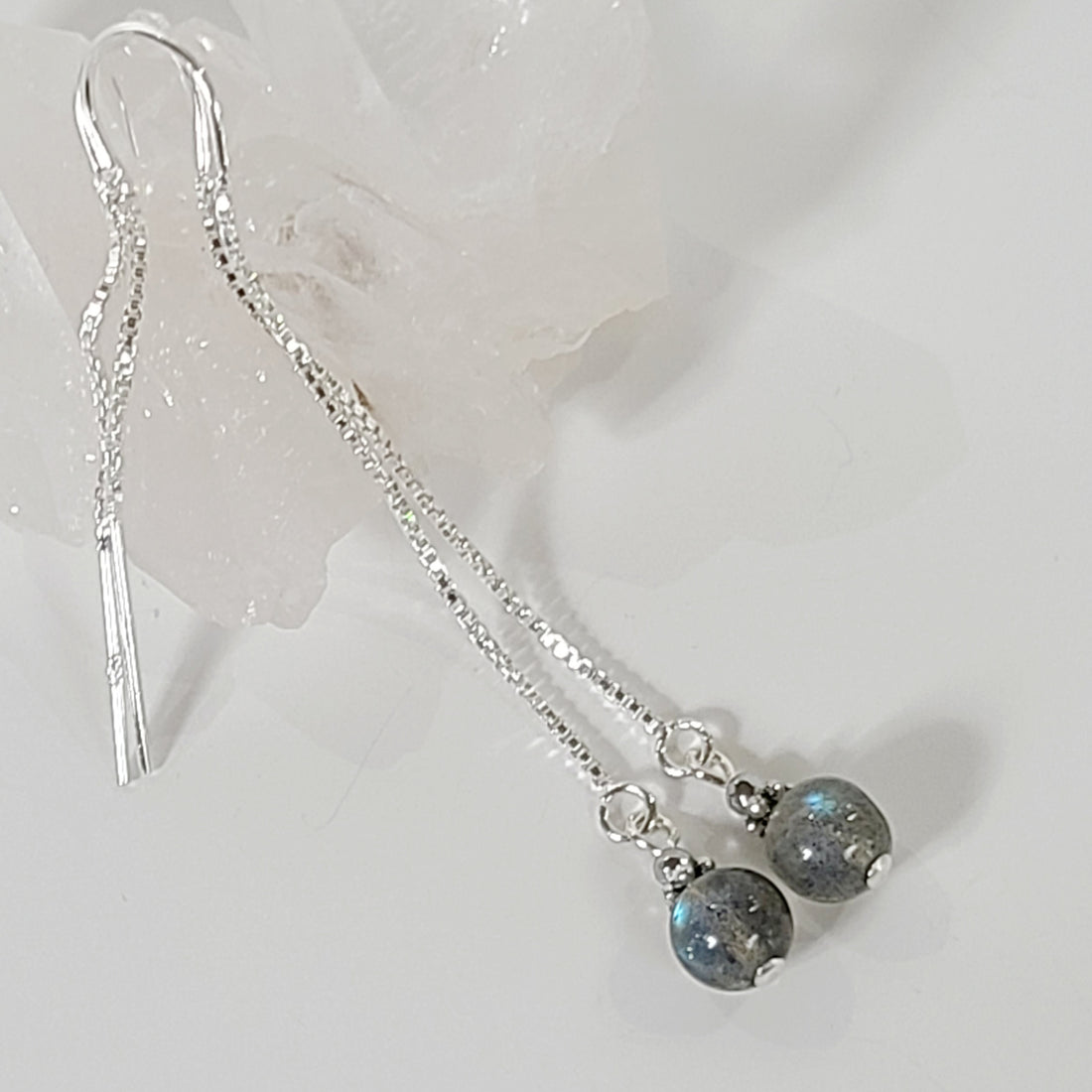 Labradorite Chain Drop Earrings