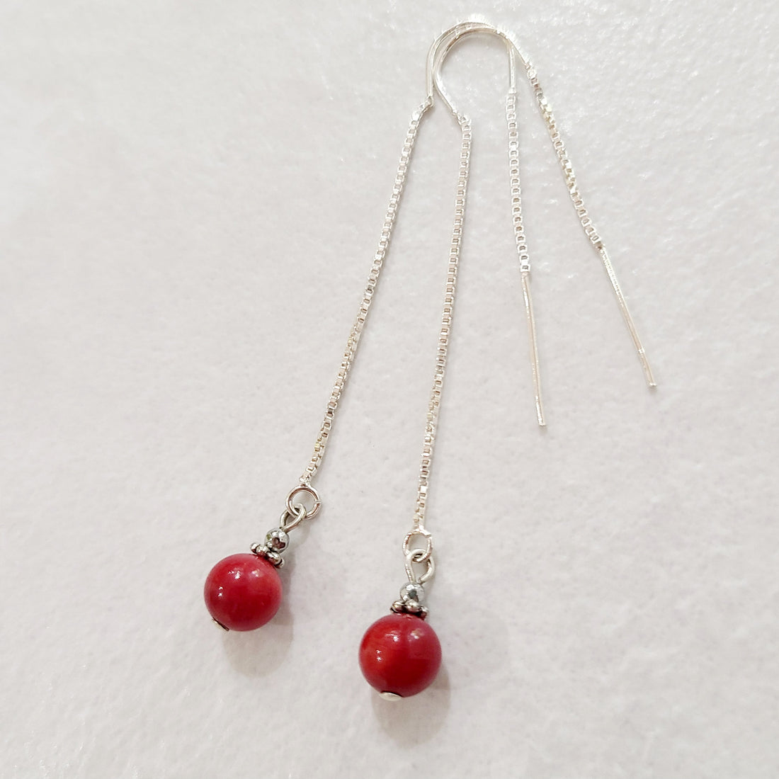 Red Sea Bamboo Chain Drop Earrings