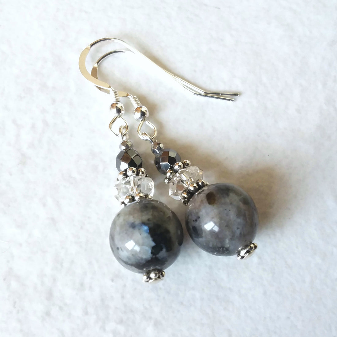 Larvikite French Hook Earrings