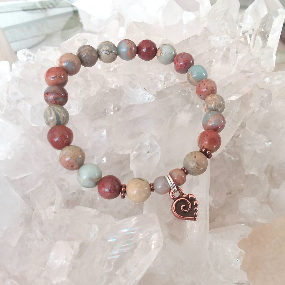 Aqua Terra Jasper with Spiral Heart